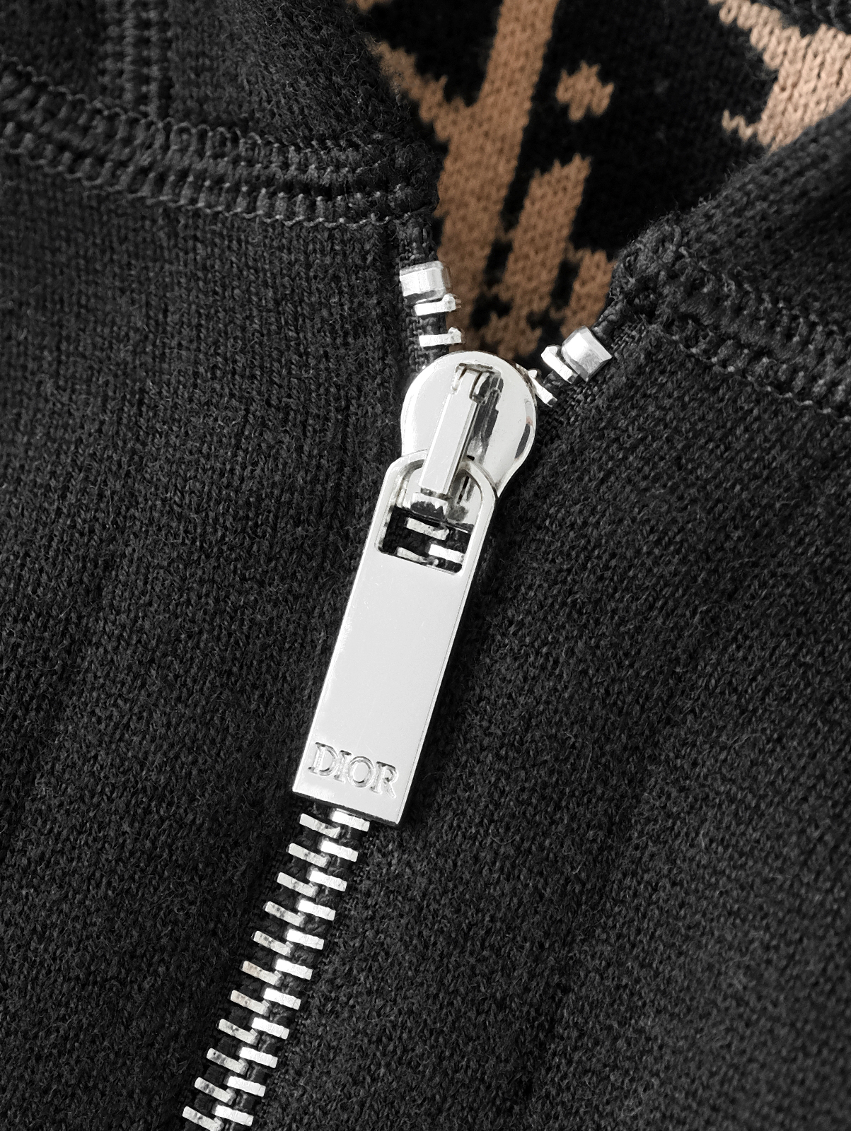 Dior blue jacquard hooded coat