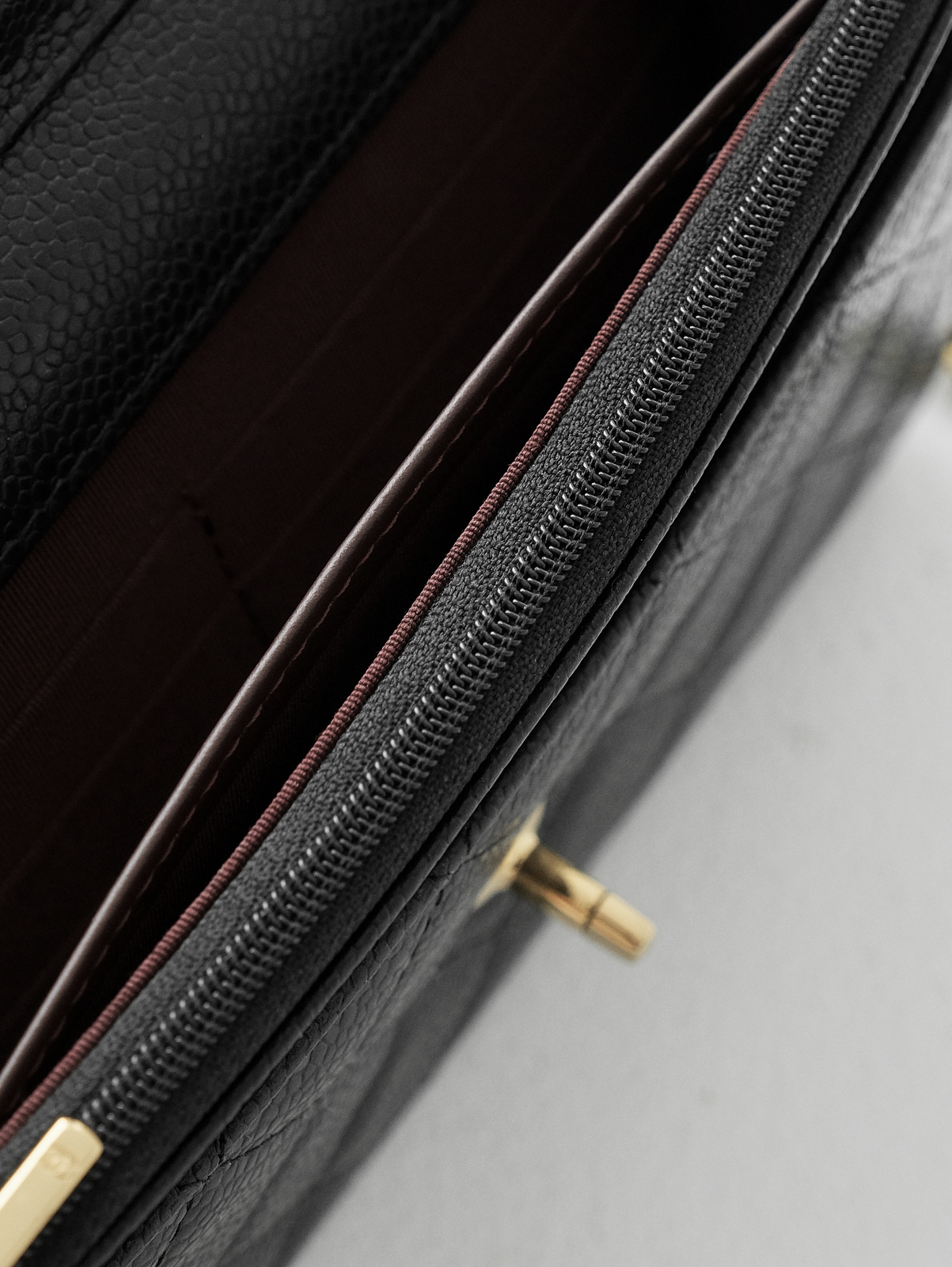 Black caviar gold buckle