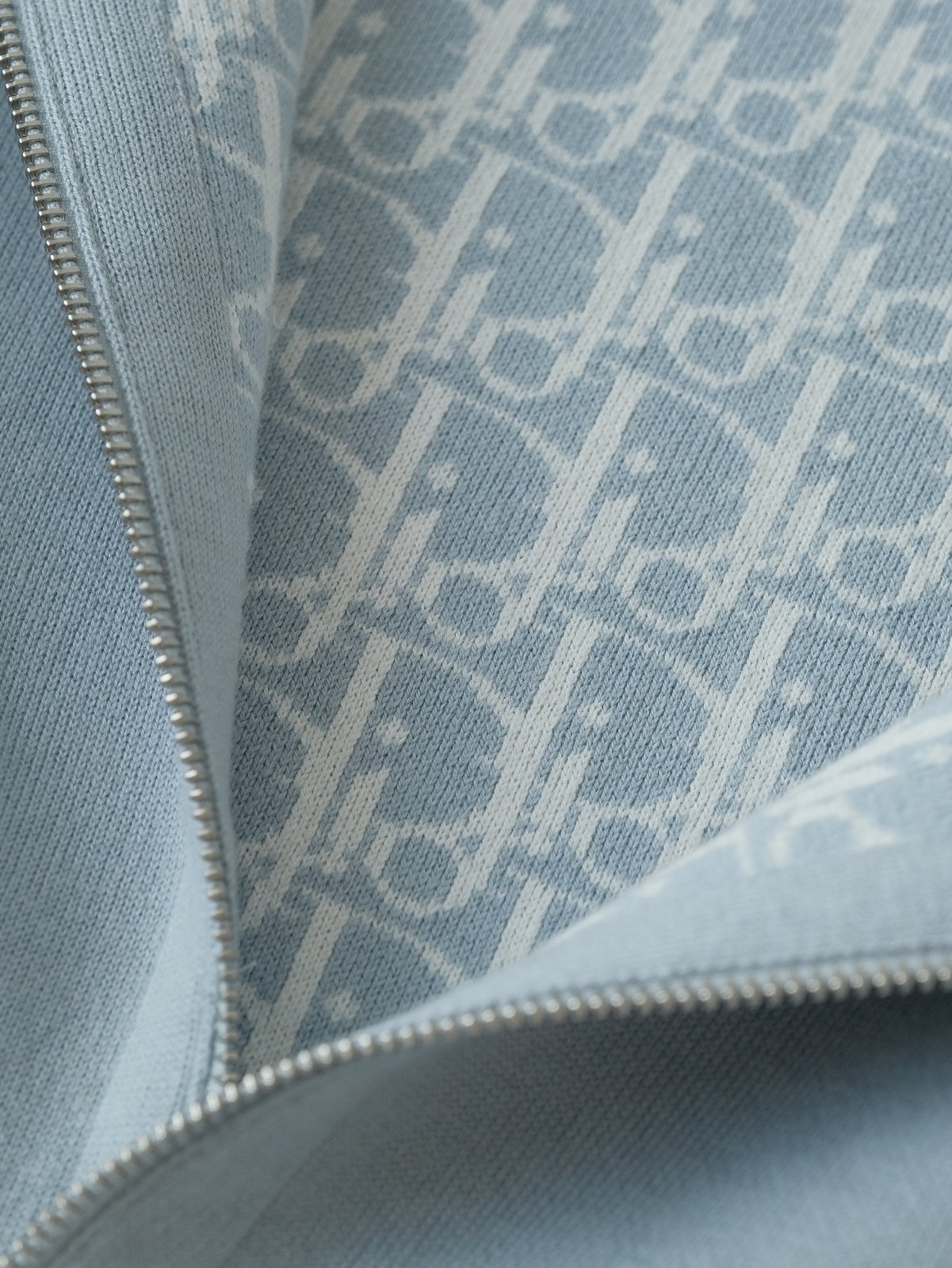 Dior blue jacquard hooded coat