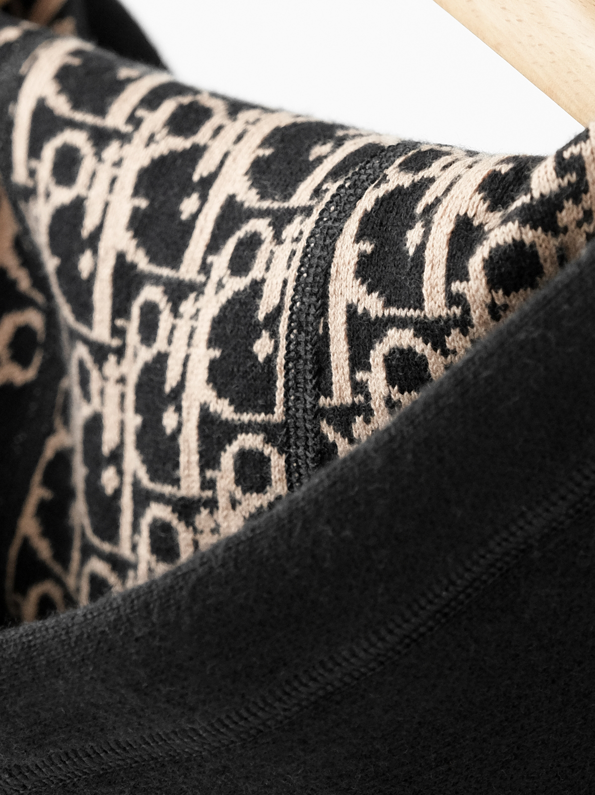 Dior blue jacquard hooded coat