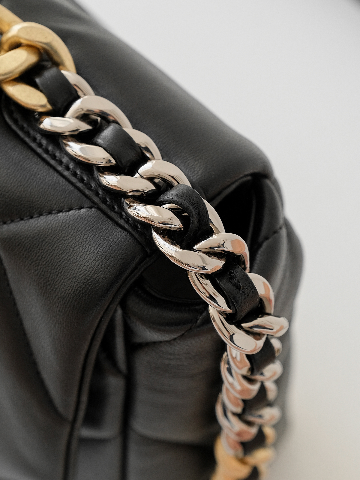 Chanel 19 black gold bag