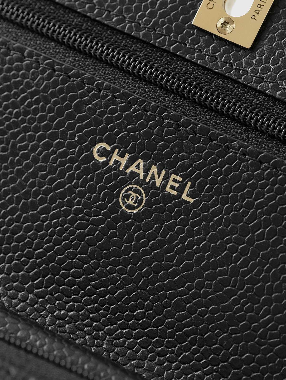 Black caviar gold buckle