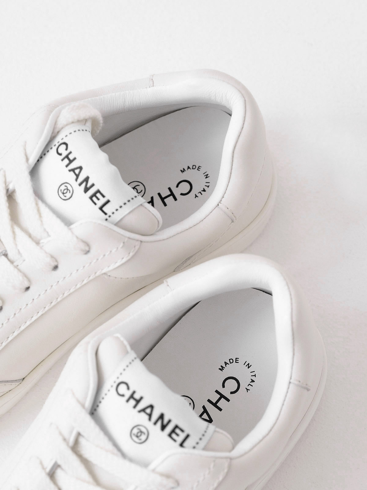 Chanel small white shoes