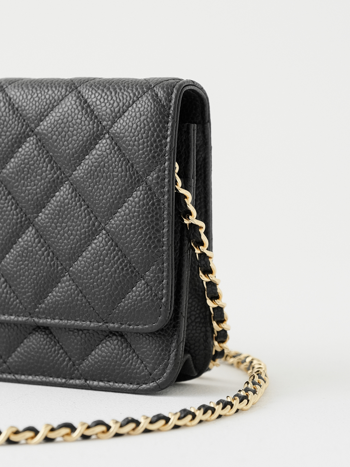 Black caviar gold buckle