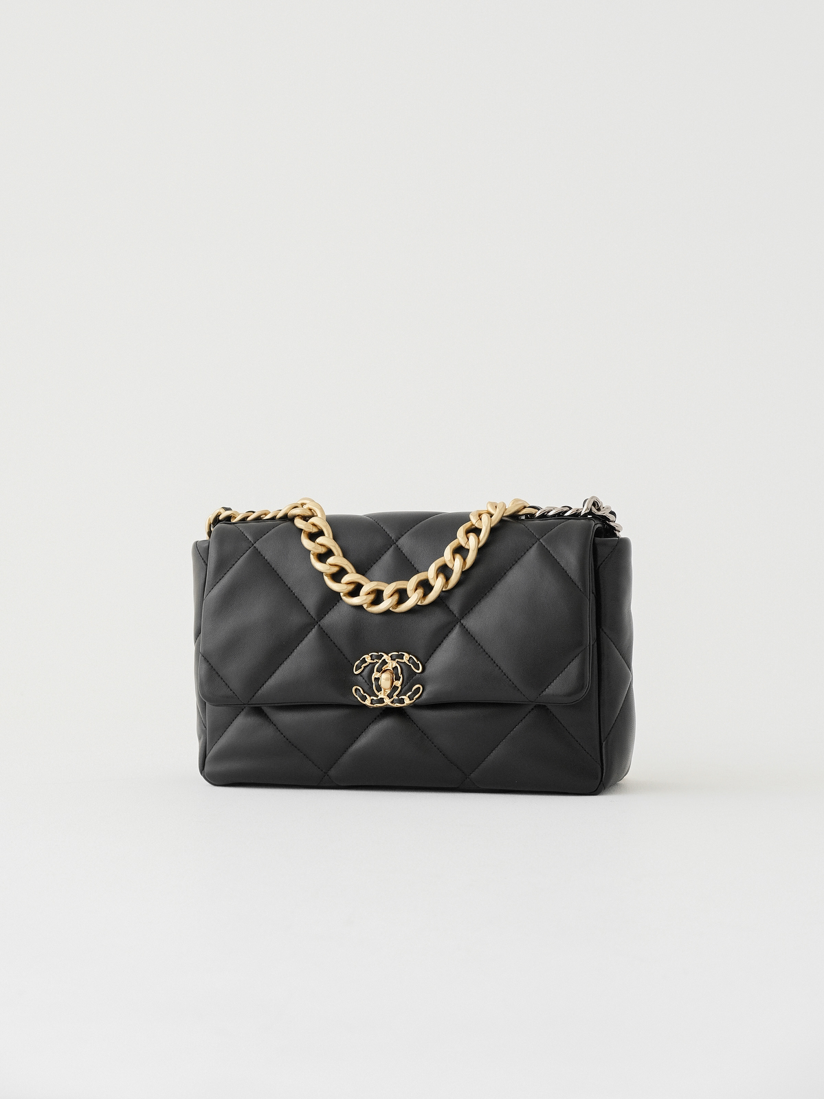 Chanel 19 black gold bag