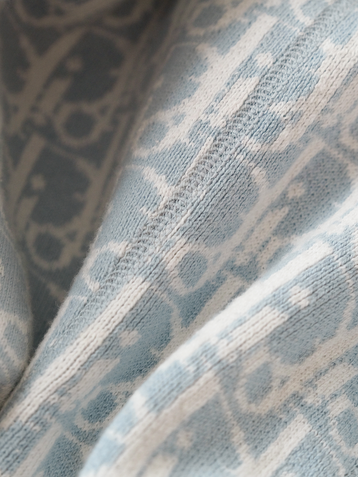 Dior blue jacquard hooded coat