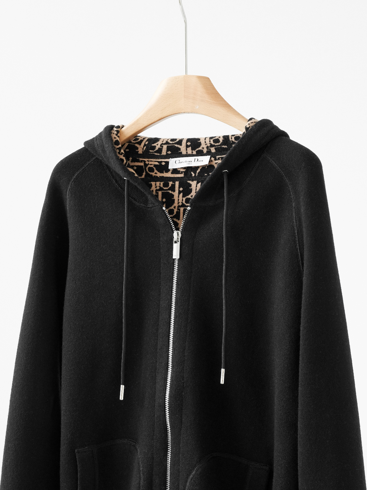 Dior blue jacquard hooded coat