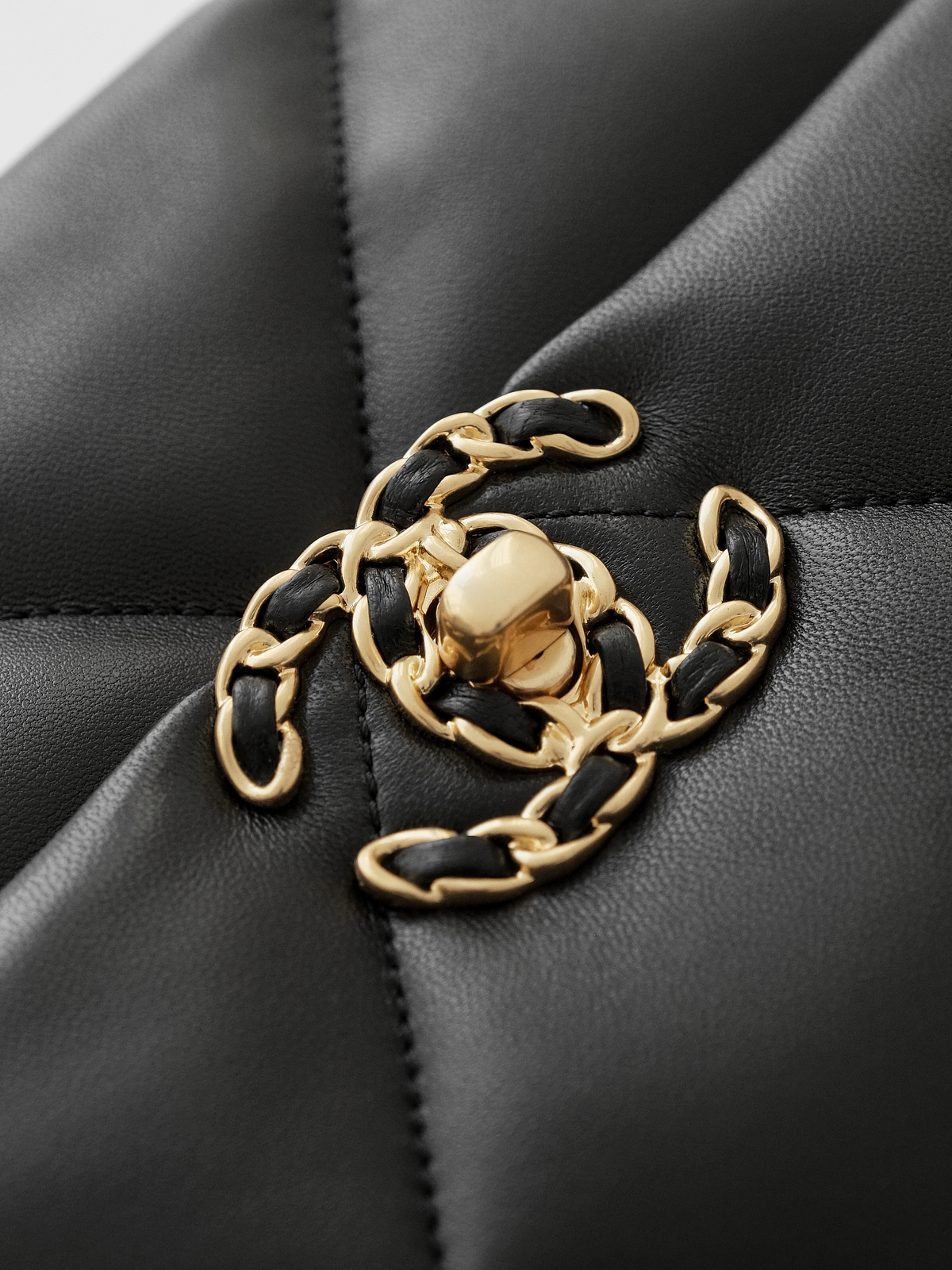 Chanel 19 black gold bag