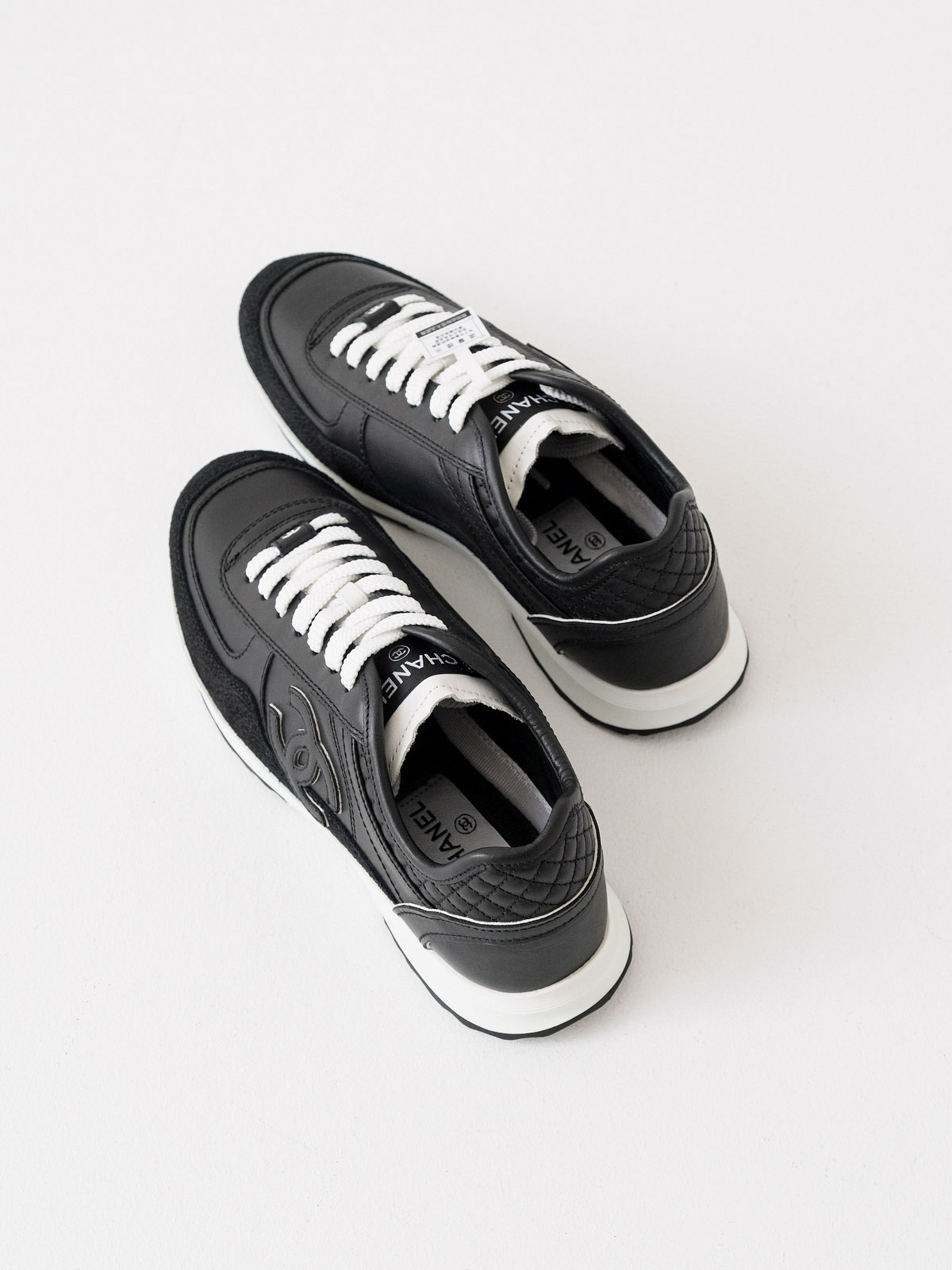 Chanel suede shoes with thin soles