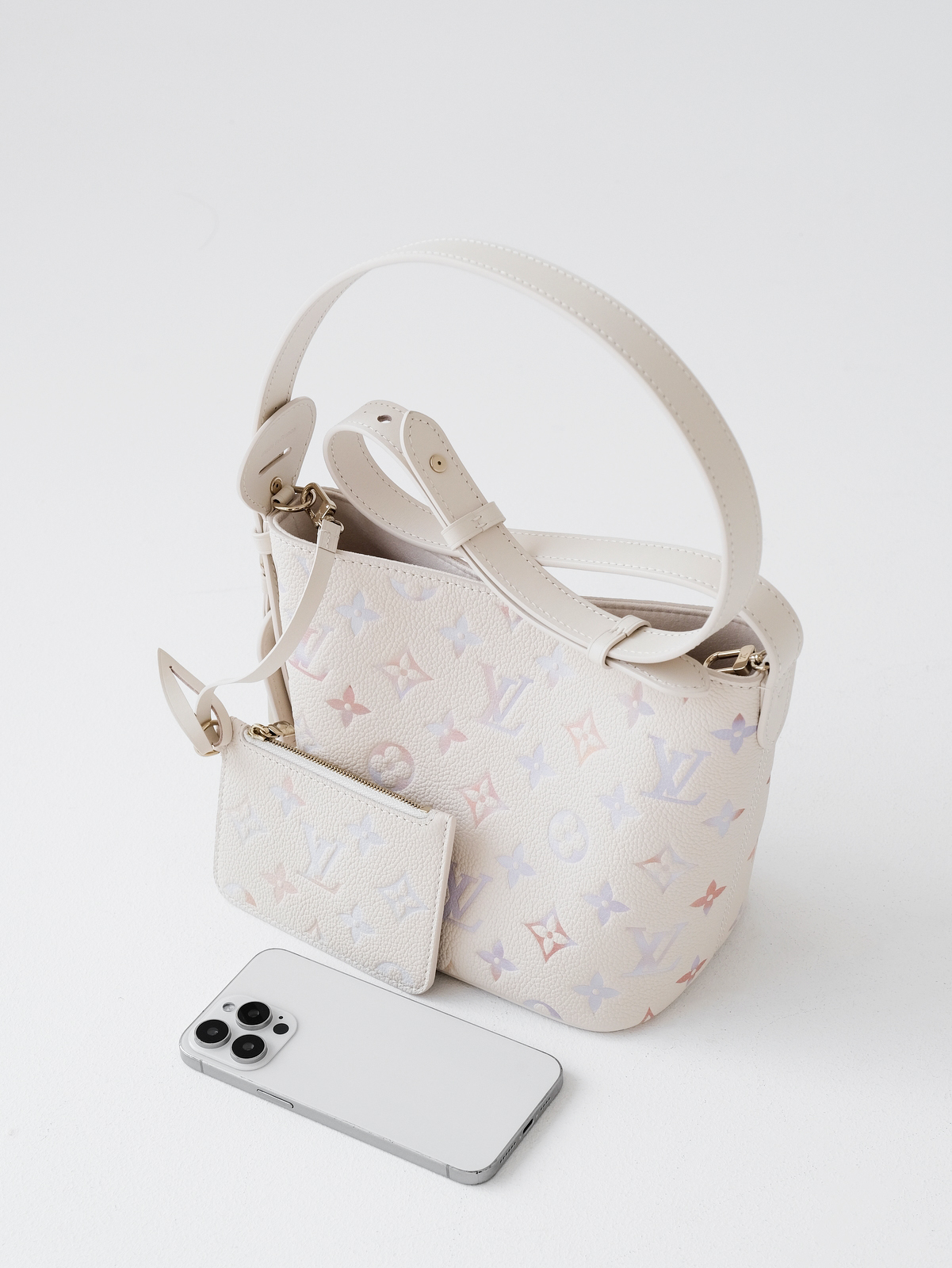 Allinbb bucket-beige gradient bag