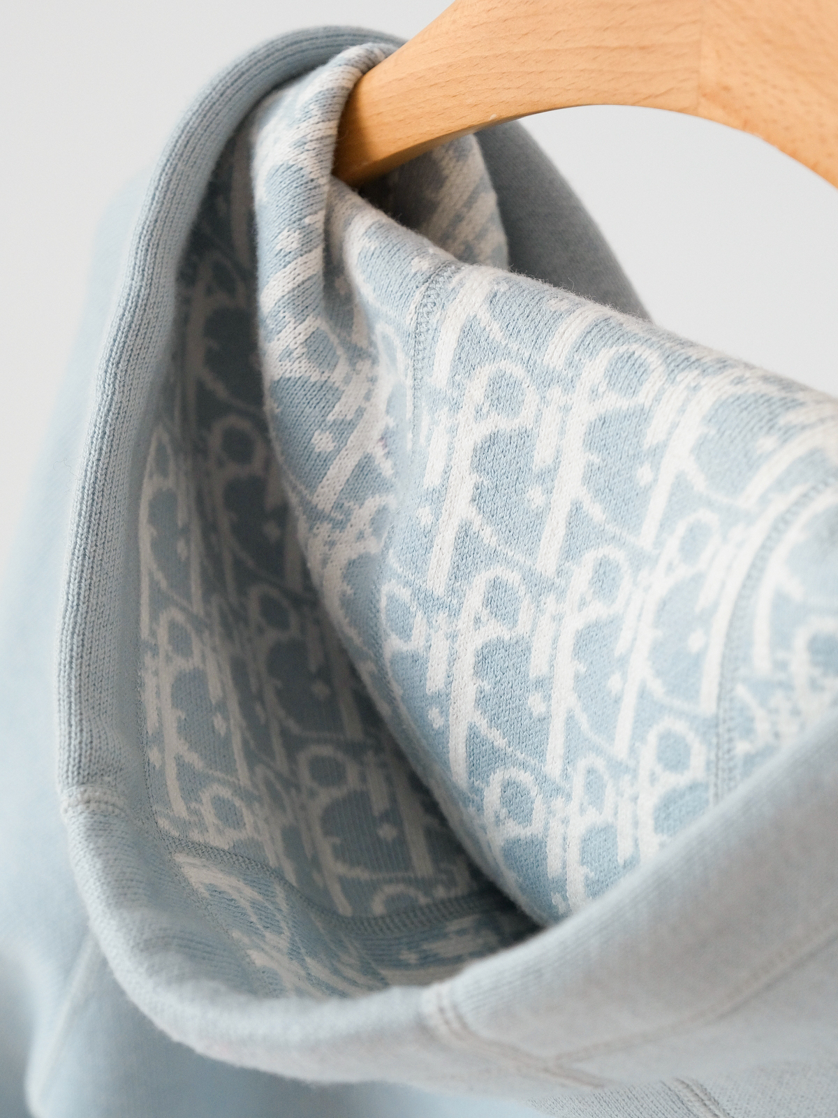 Dior blue jacquard hooded coat