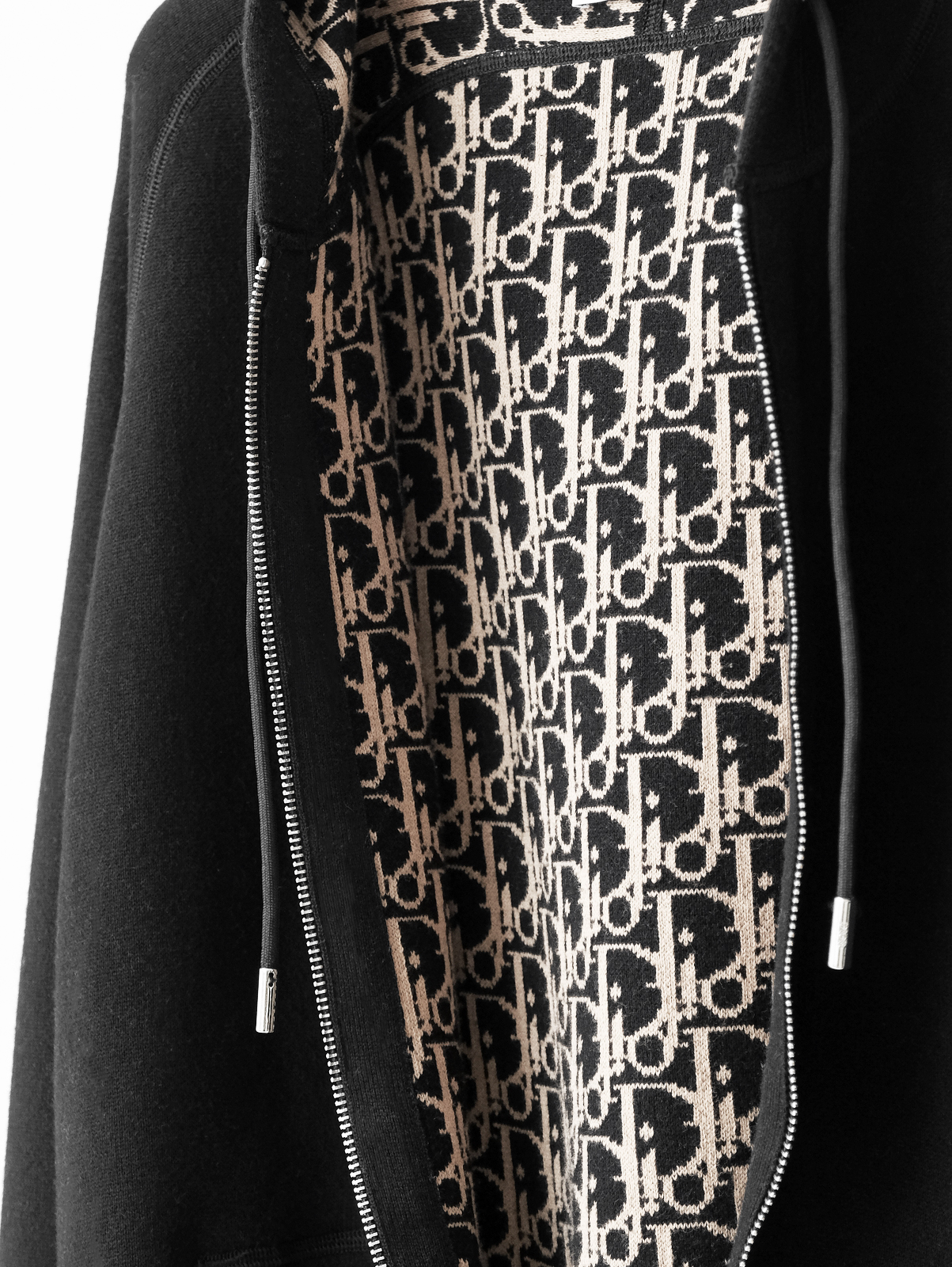 Dior blue jacquard hooded coat