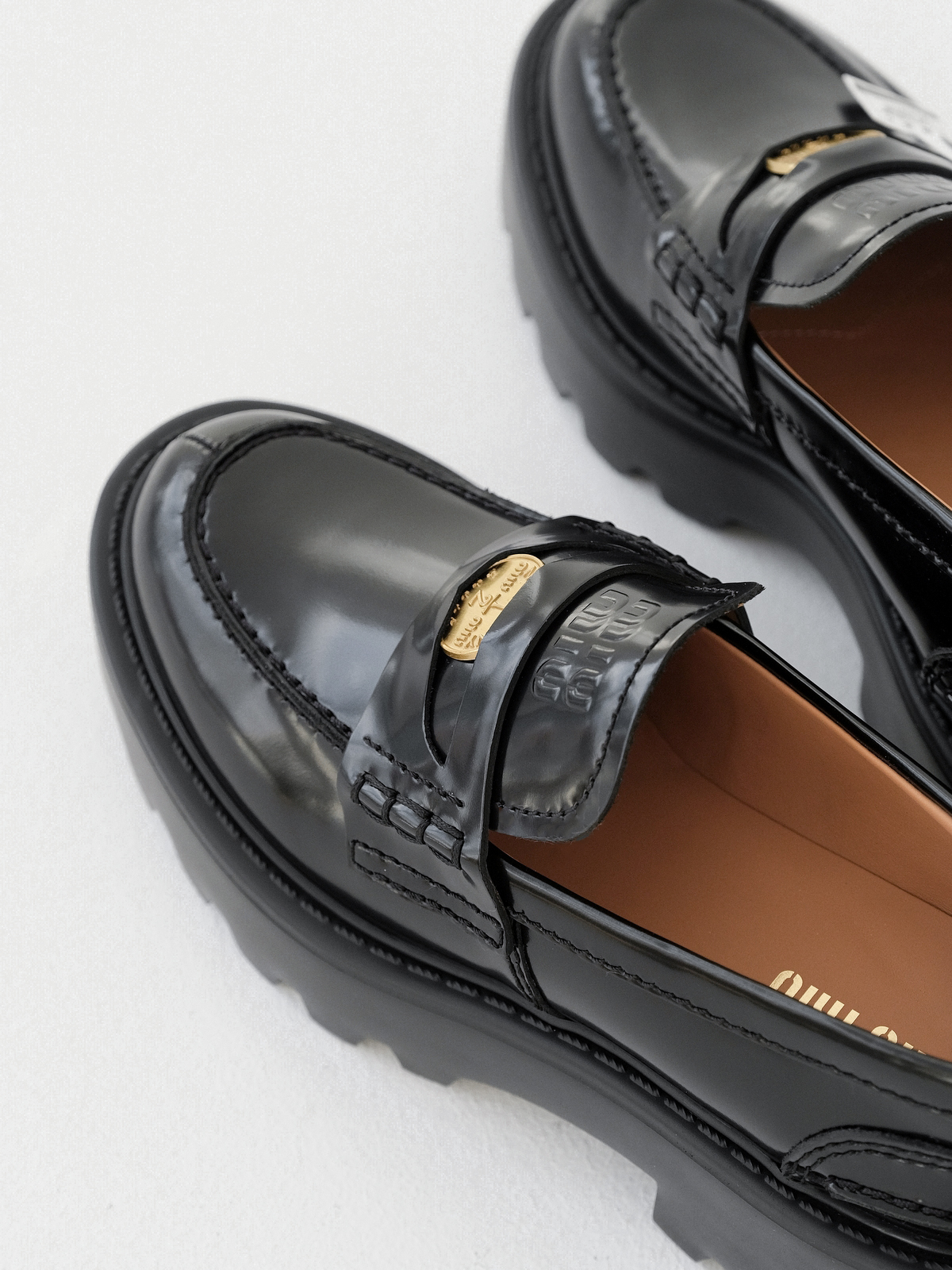Miumiu thick-soled coin loafers