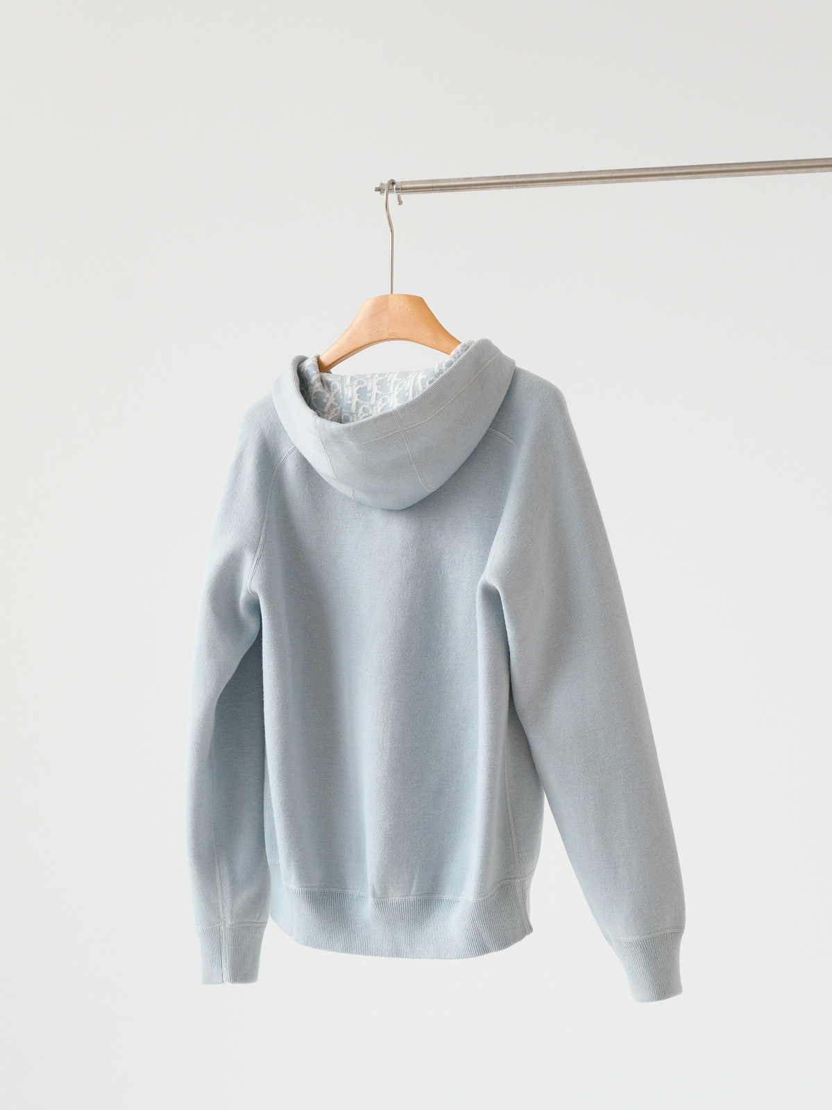 Dior blue jacquard hooded coat