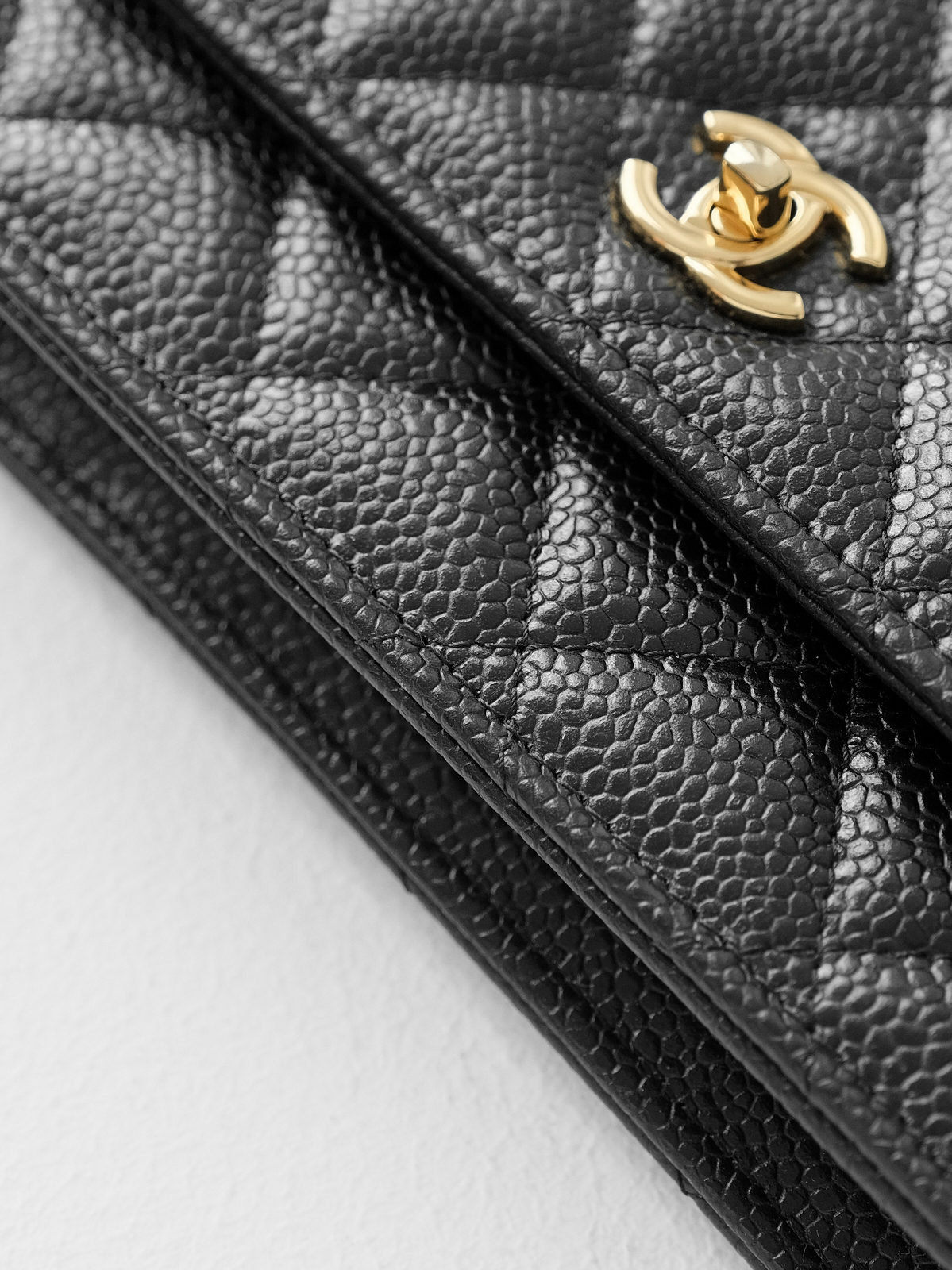 Black caviar gold buckle