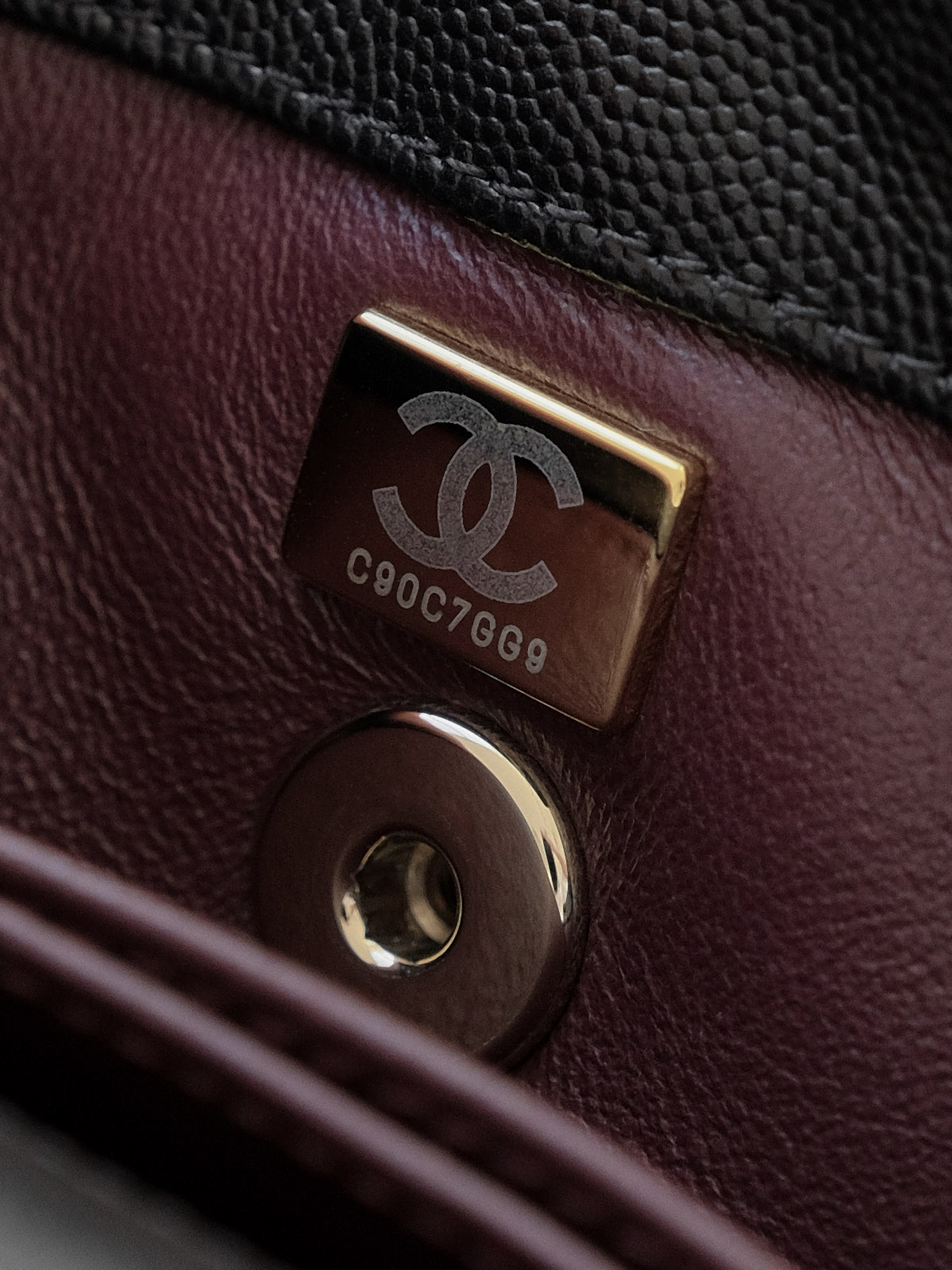 Small black gold bag