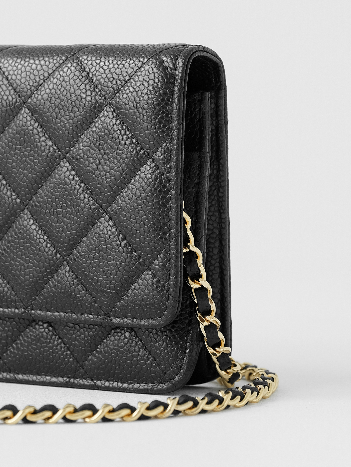 Black caviar gold buckle