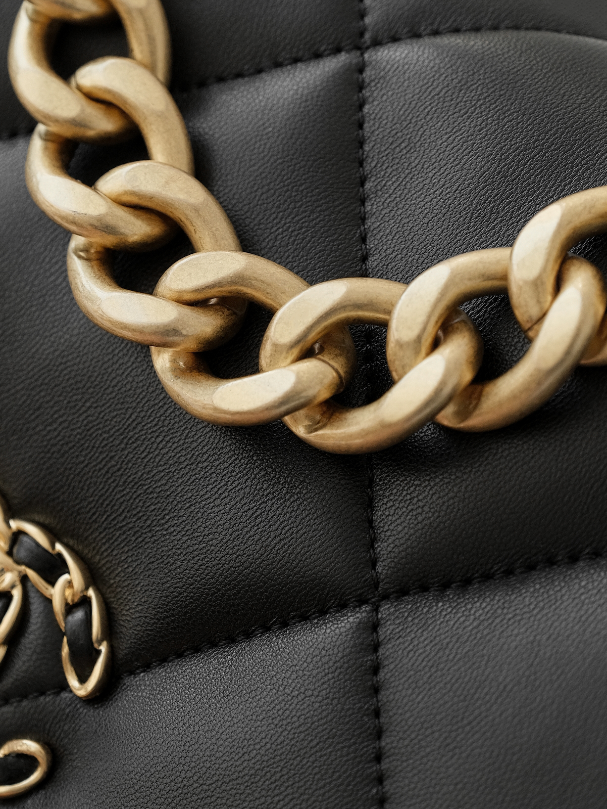Chanel 19 black gold bag