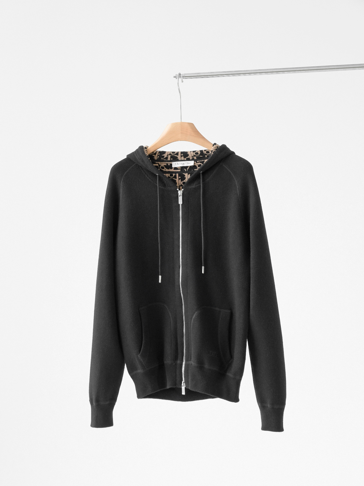 Dior blue jacquard hooded coat