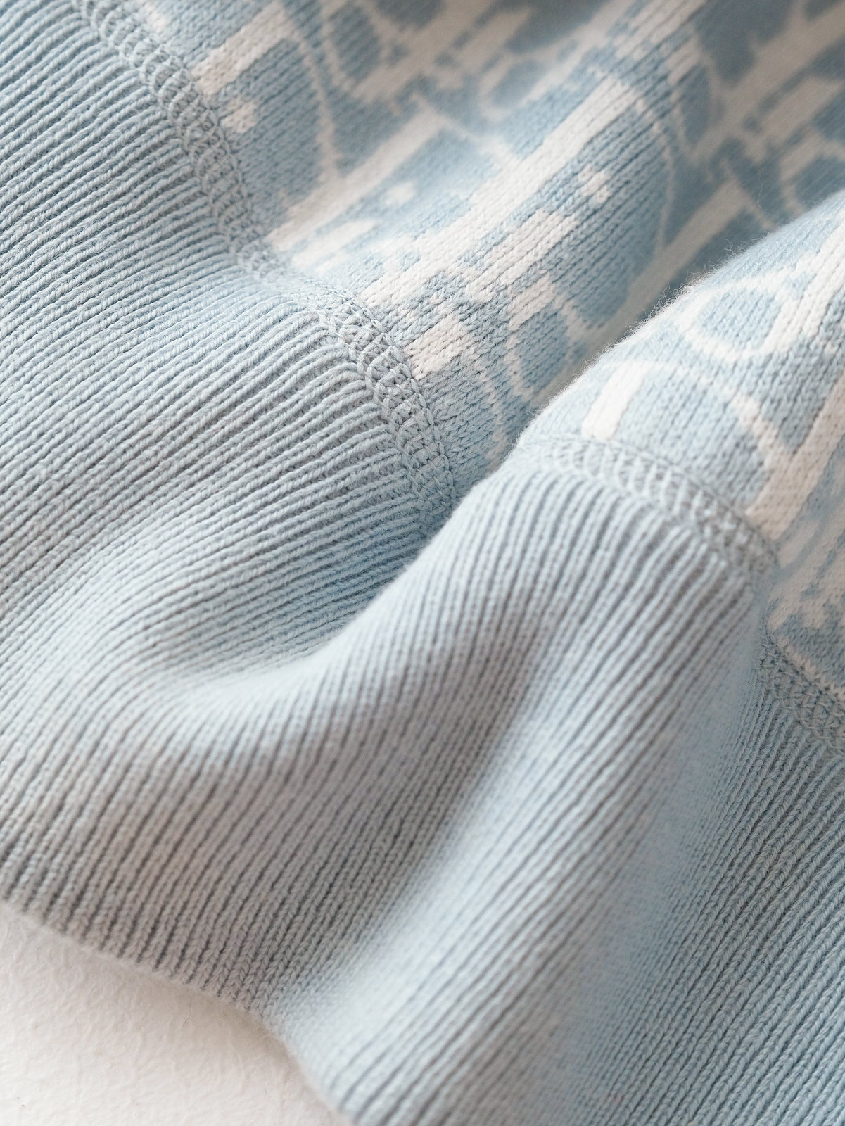 Dior blue jacquard hooded coat