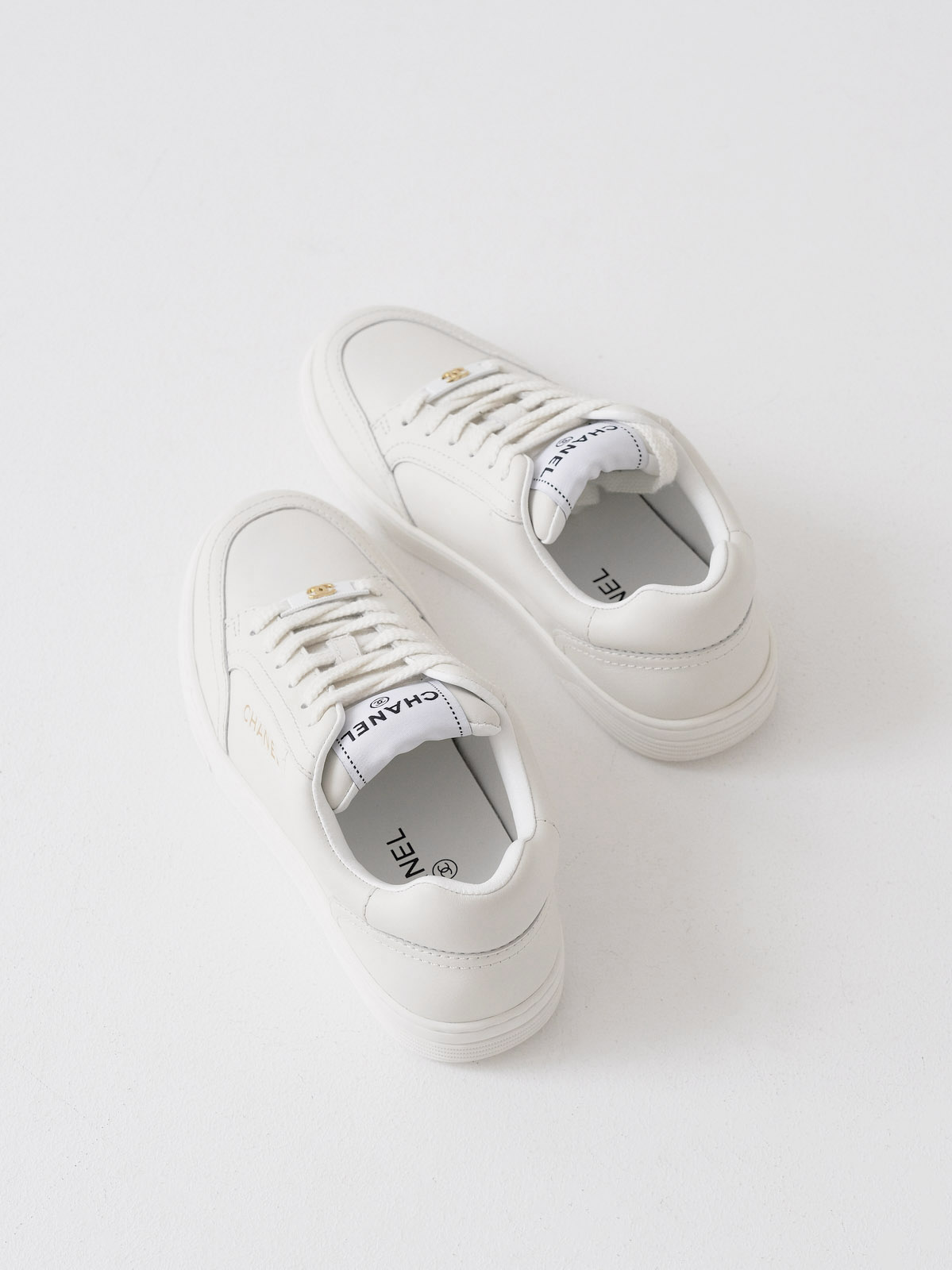 Chanel small white shoes