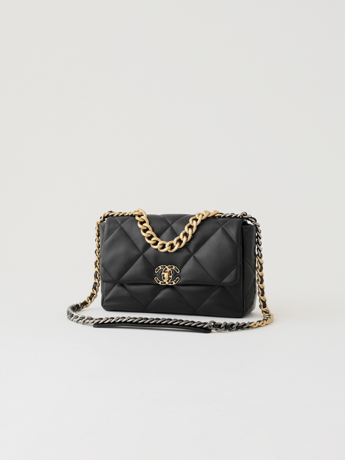 Chanel 19 black gold bag