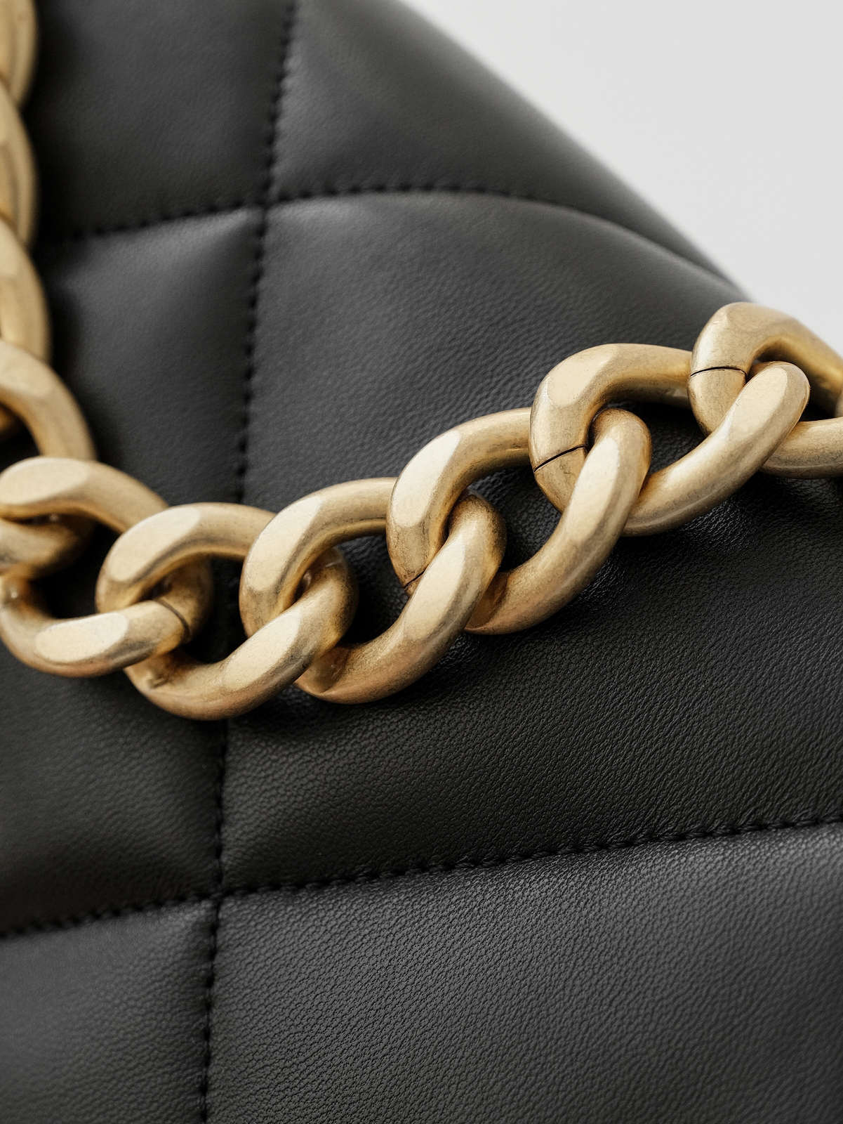 Chanel 19 black gold bag