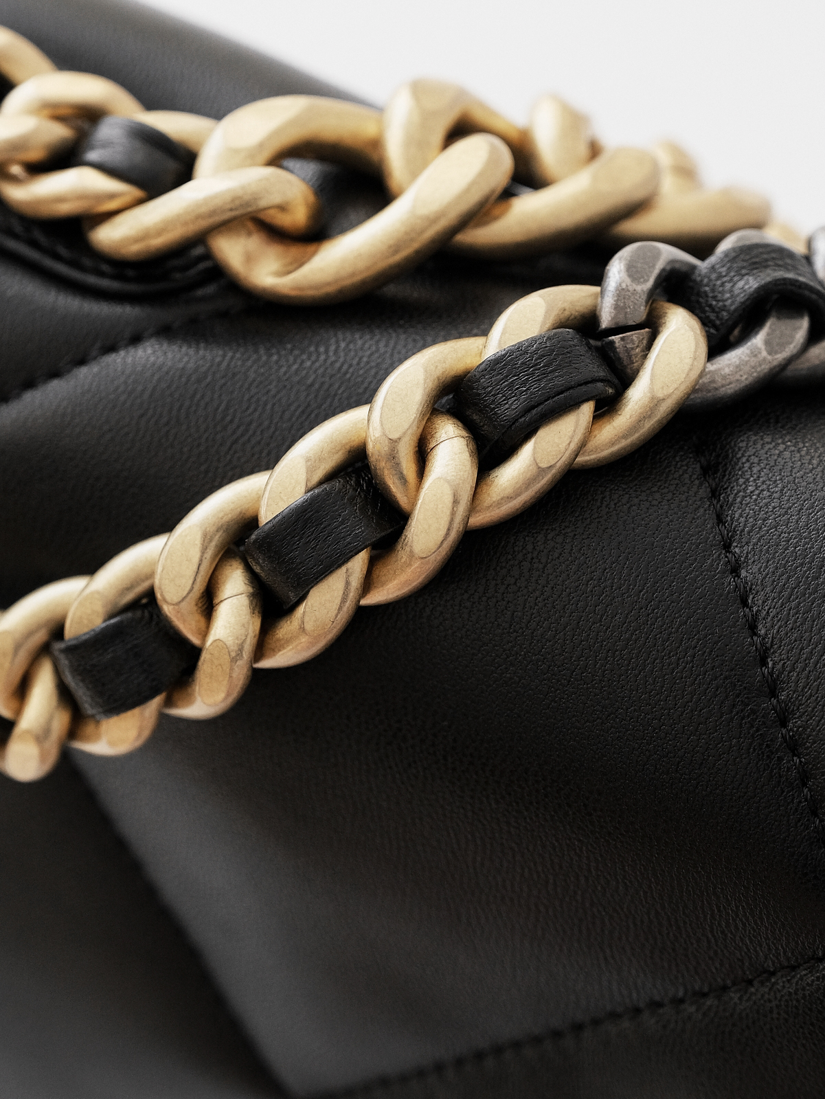 Chanel 19 black gold bag