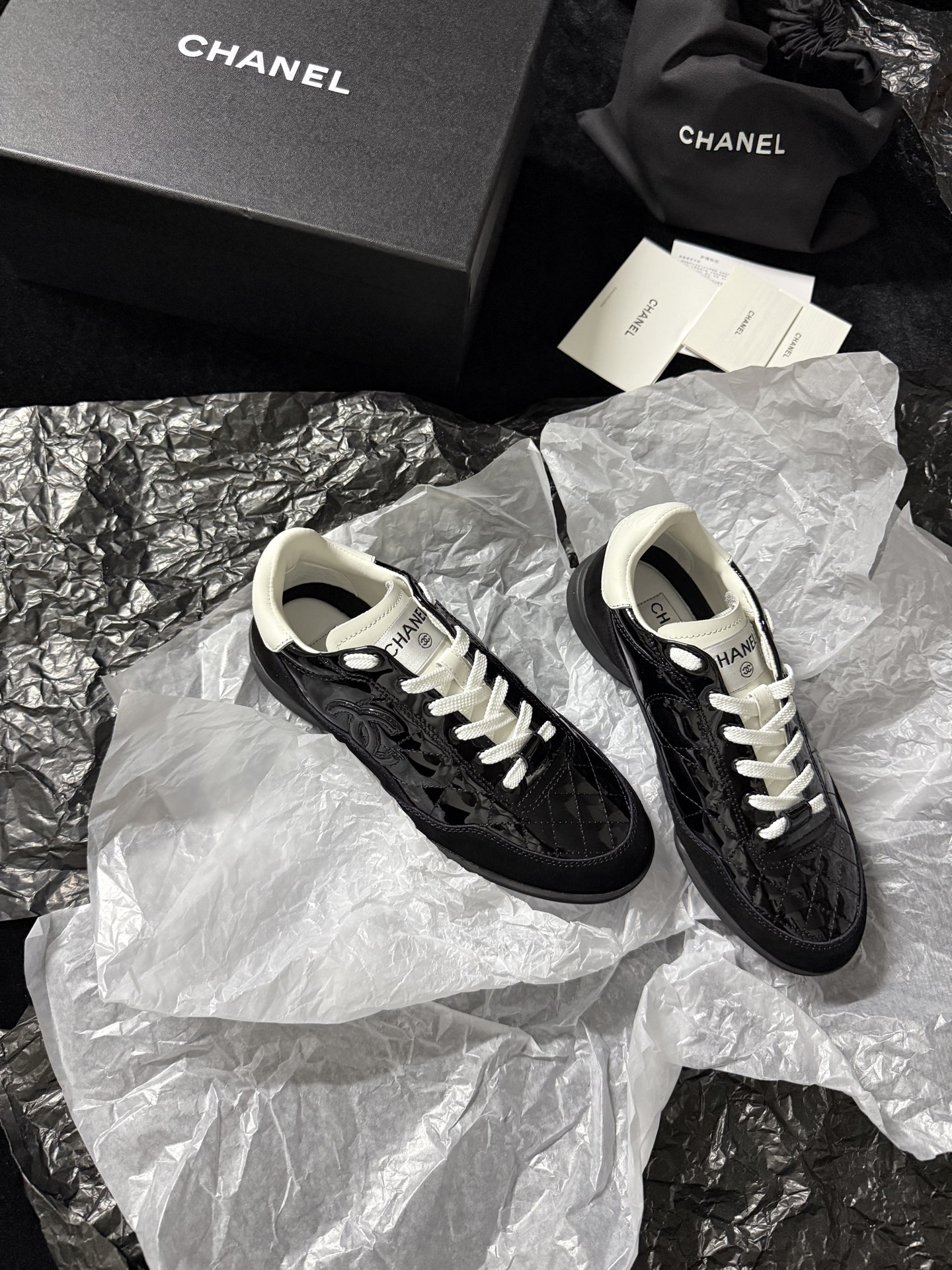 Chanel Silver Wing Sneakers