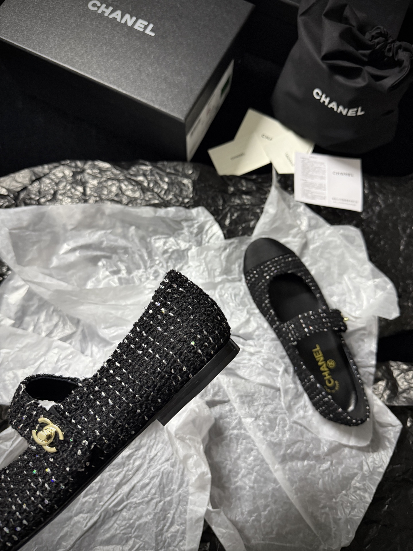 Chanel Tweed Mary Jane Shoes