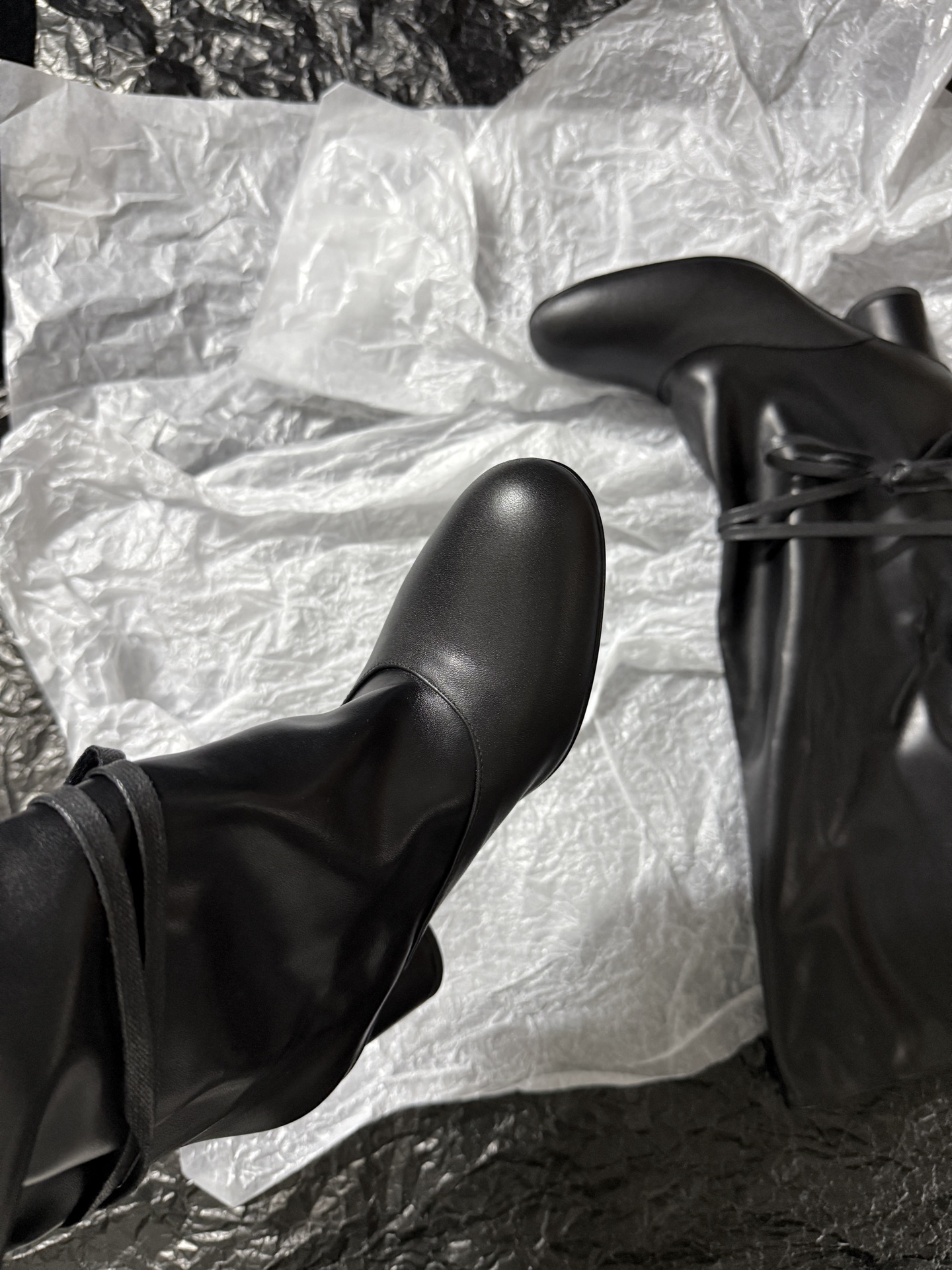SOLESOPHY Soft Leather Mid-Calf Boots