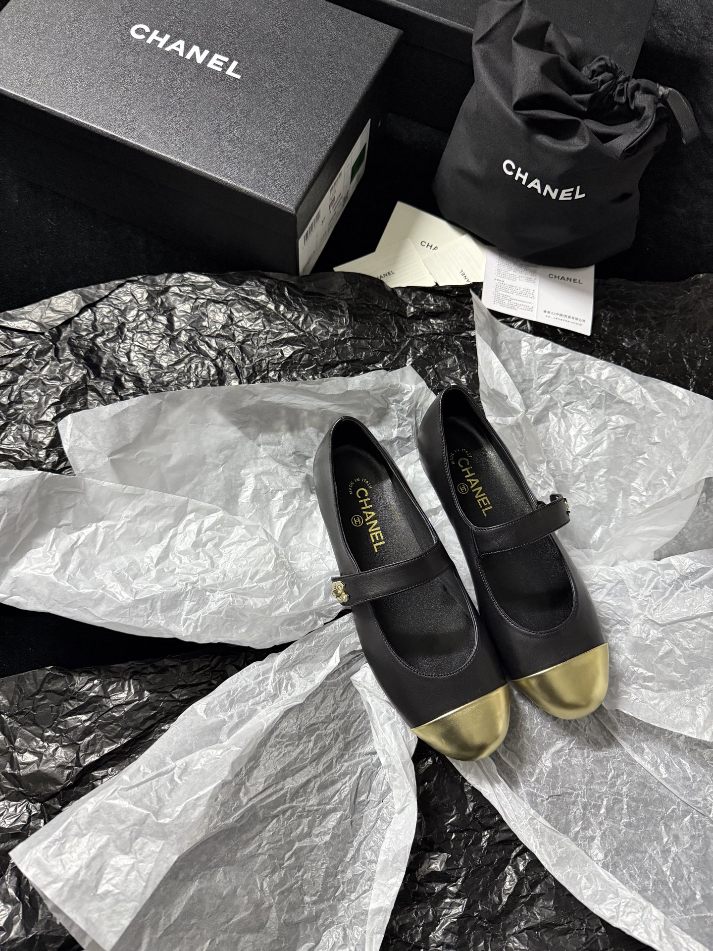 Chanel Metal-Toe Mary Jane Shoes