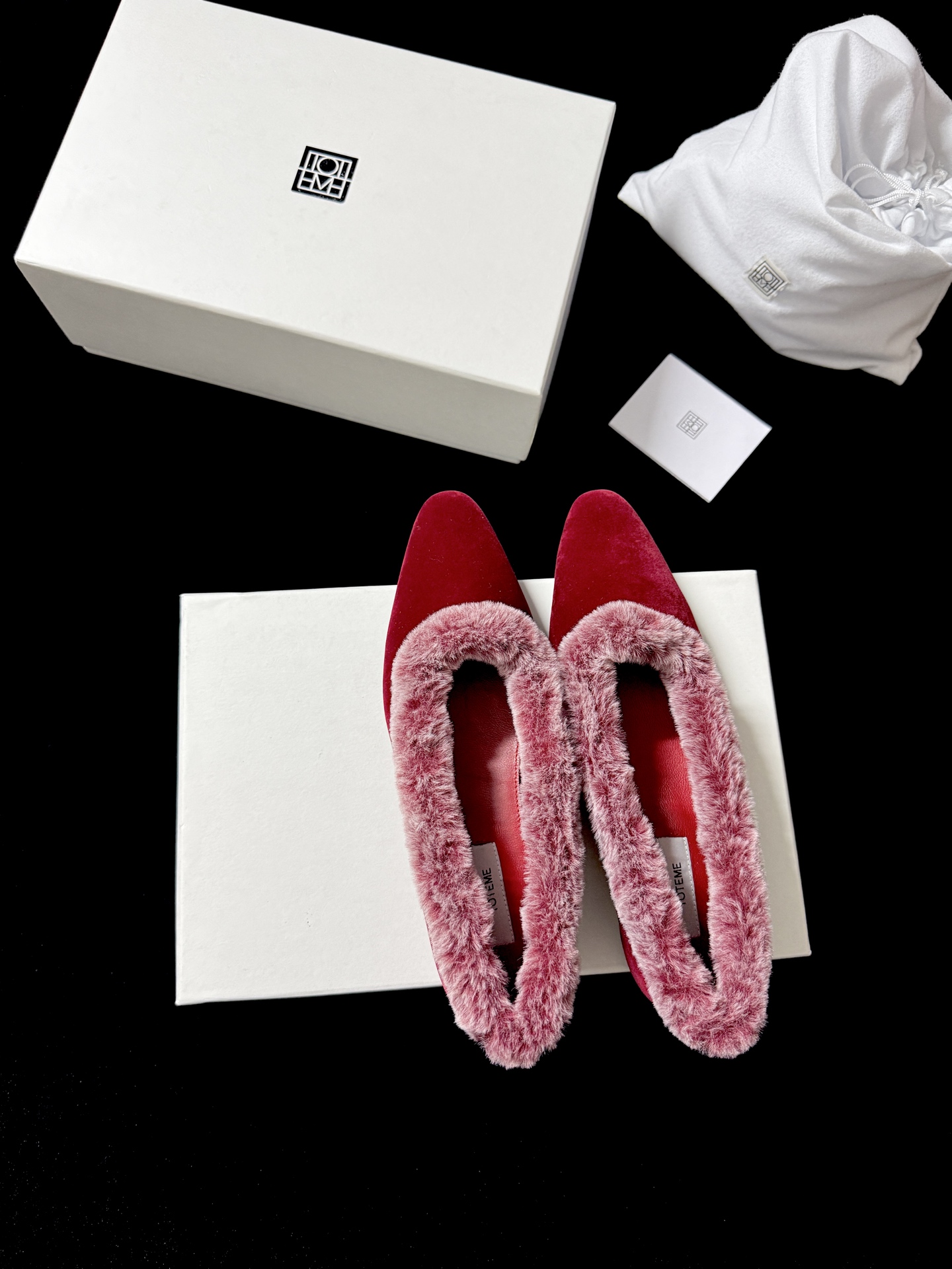 TOTEME Faux Fur Square-Toe Slides