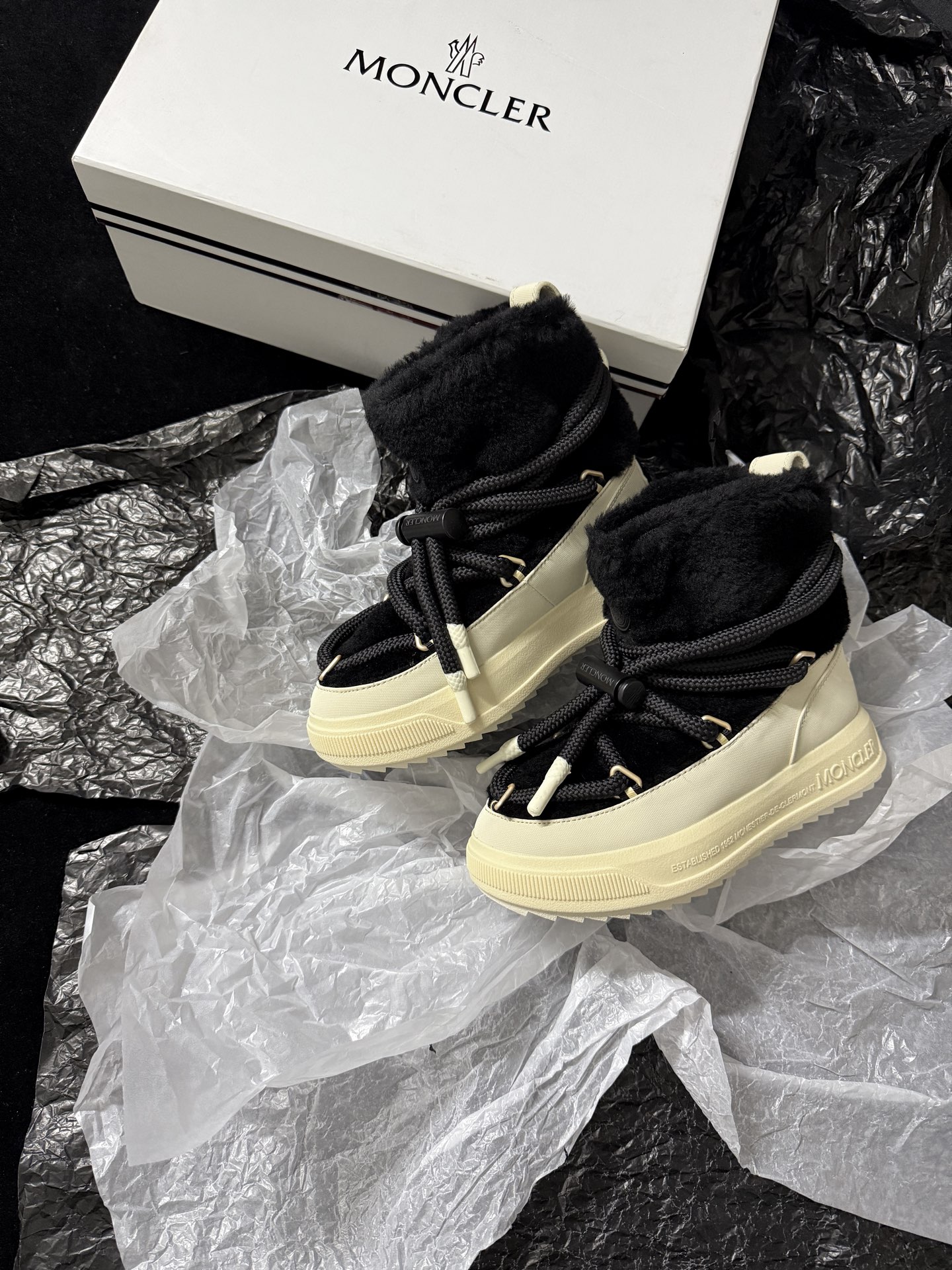 Moncler Fur-Trimmed Boots