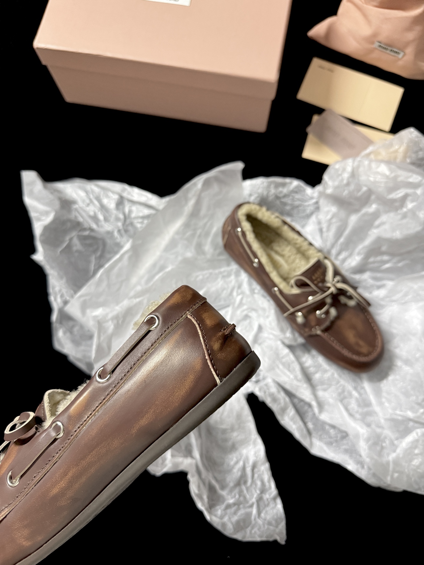 Miu Miu Plush Loafer Flats