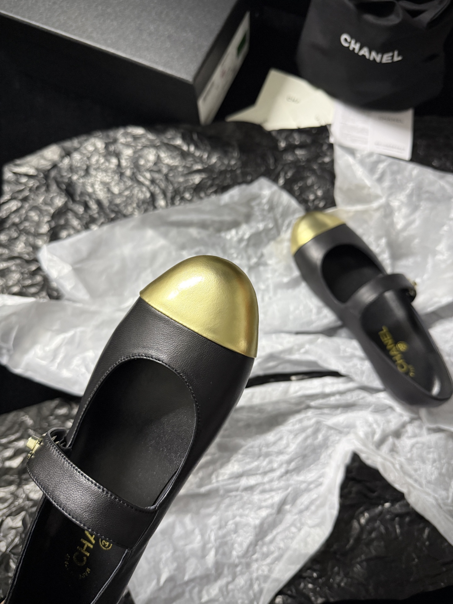 Chanel Metal-Toe Mary Jane Shoes