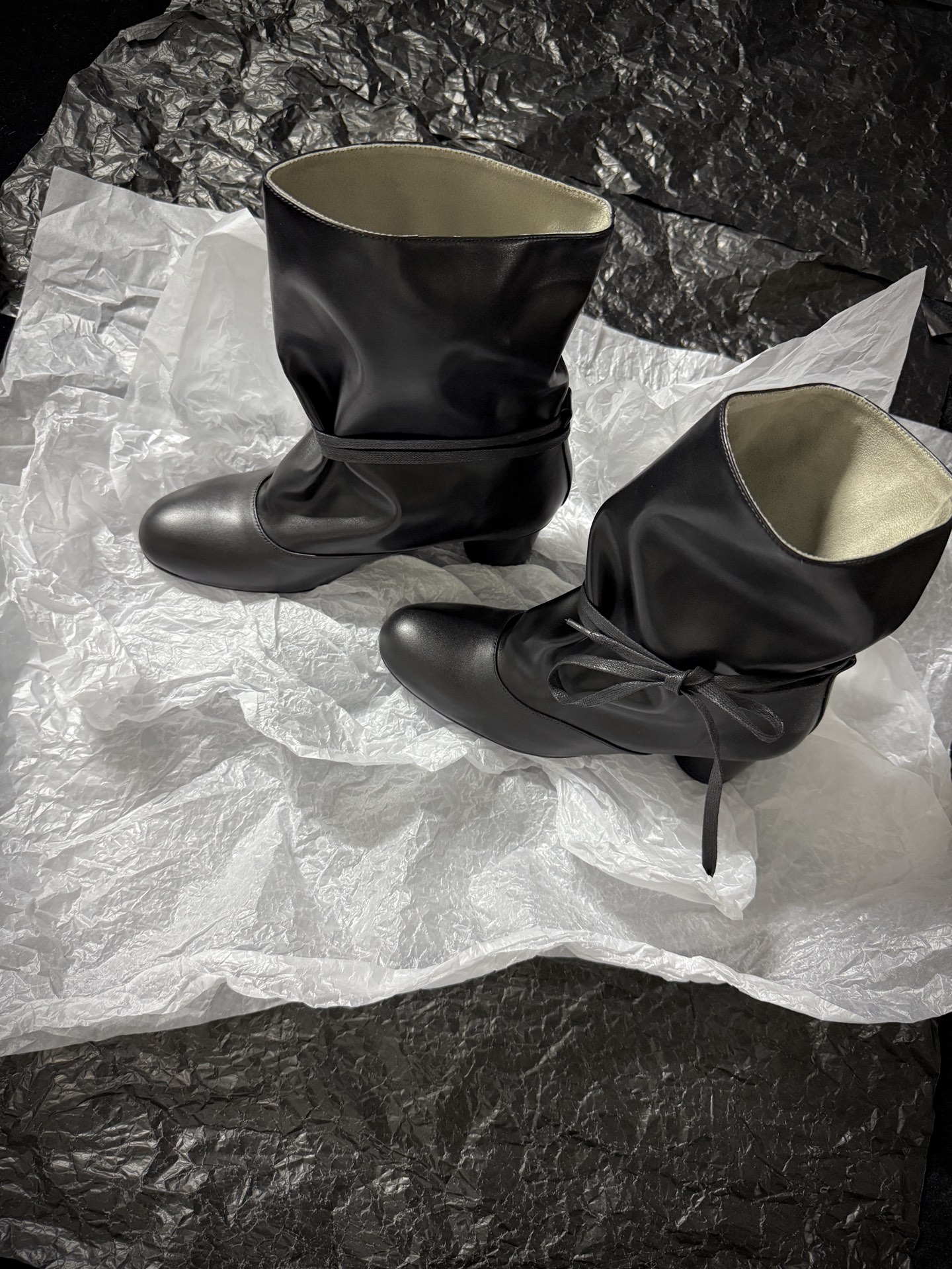 SOLESOPHY Soft Leather Mid-Calf Boots