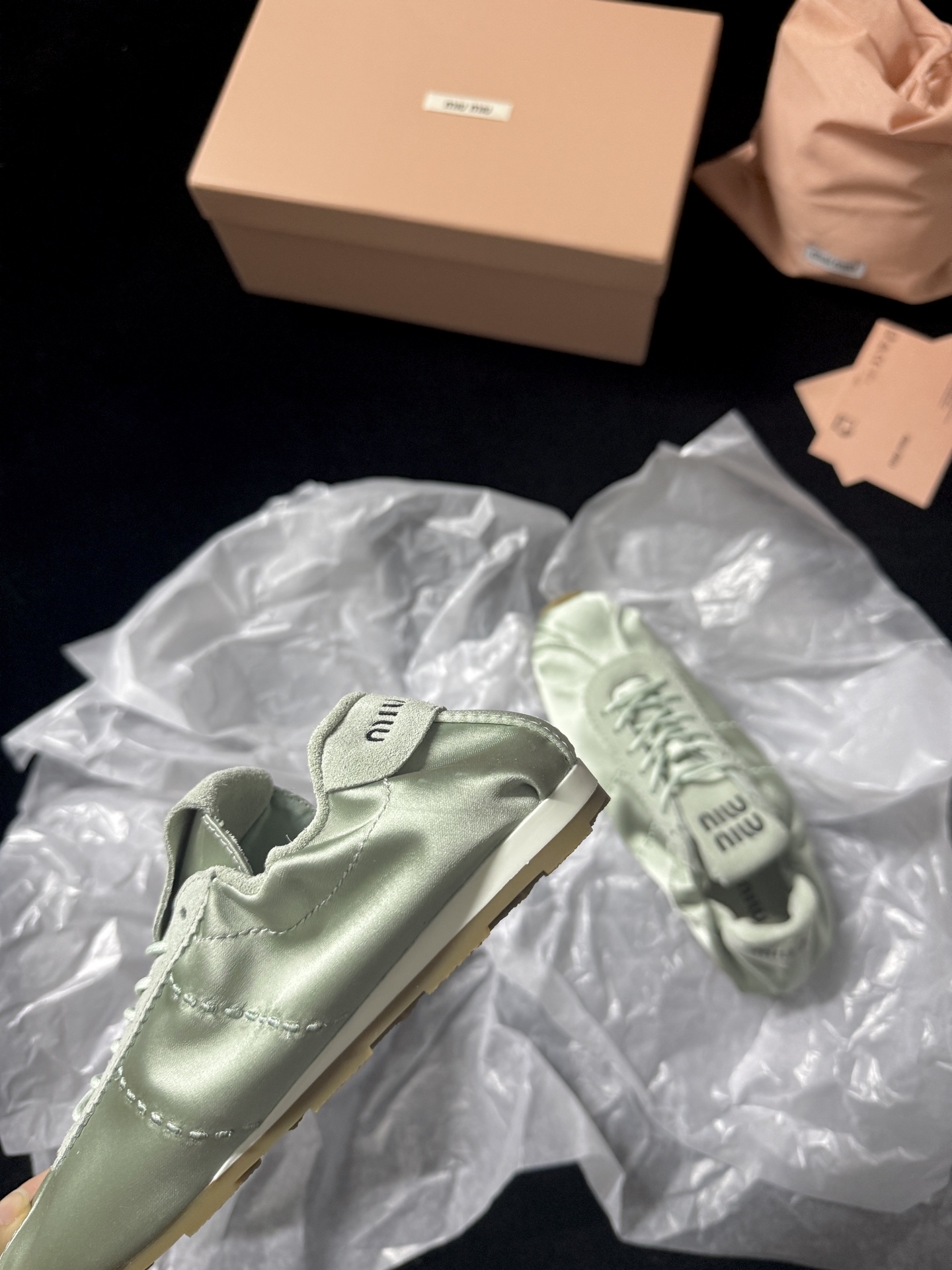 Miu Miu satin sneakers