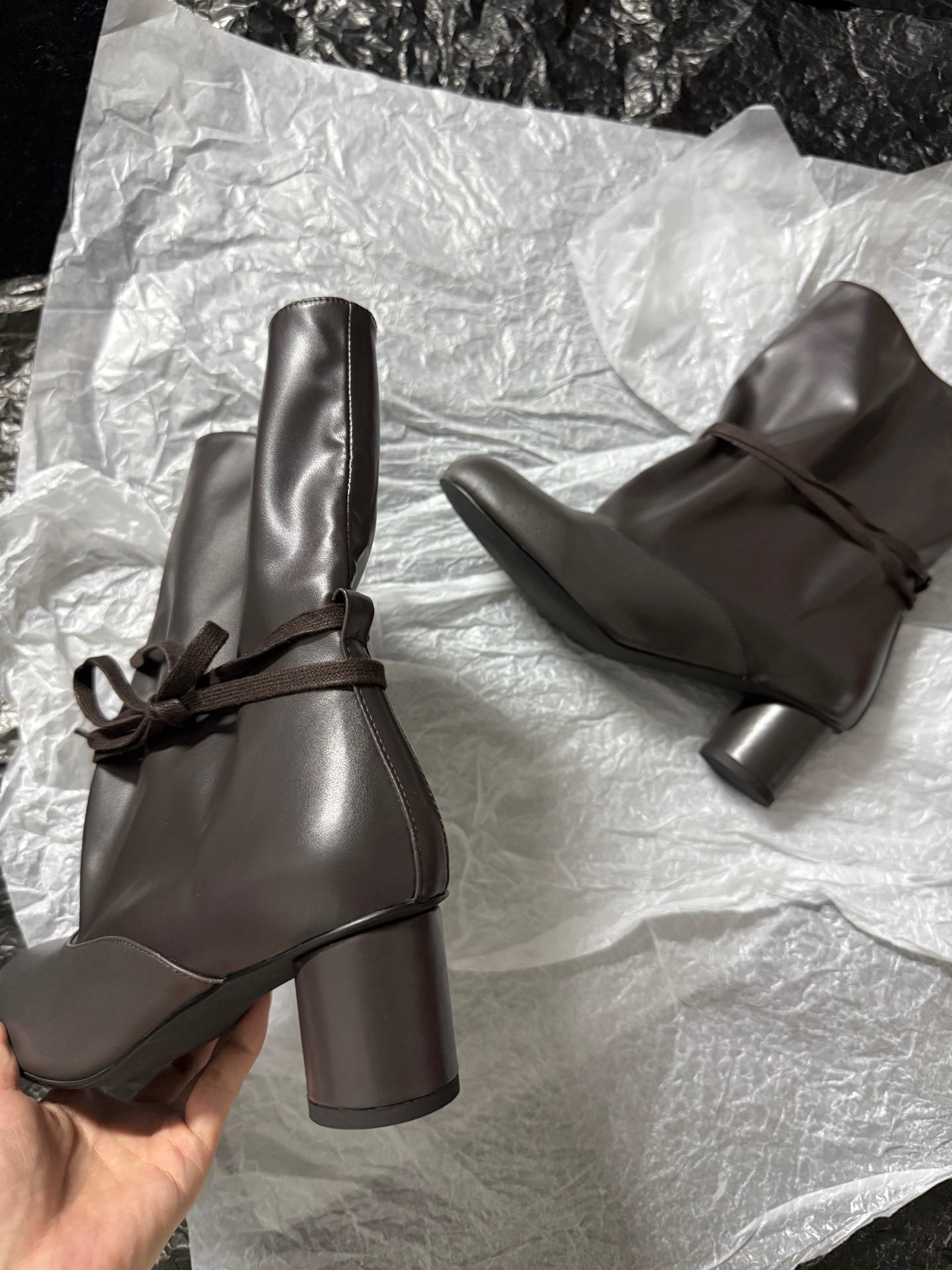 SOLESOPHY Soft Leather Mid-Calf Boots