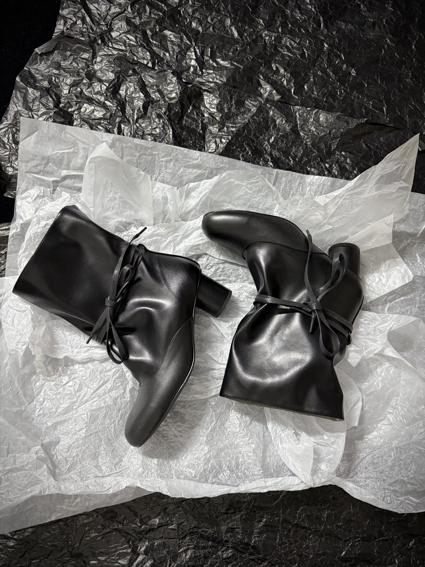 SOLESOPHY Soft Leather Mid-Calf Boots