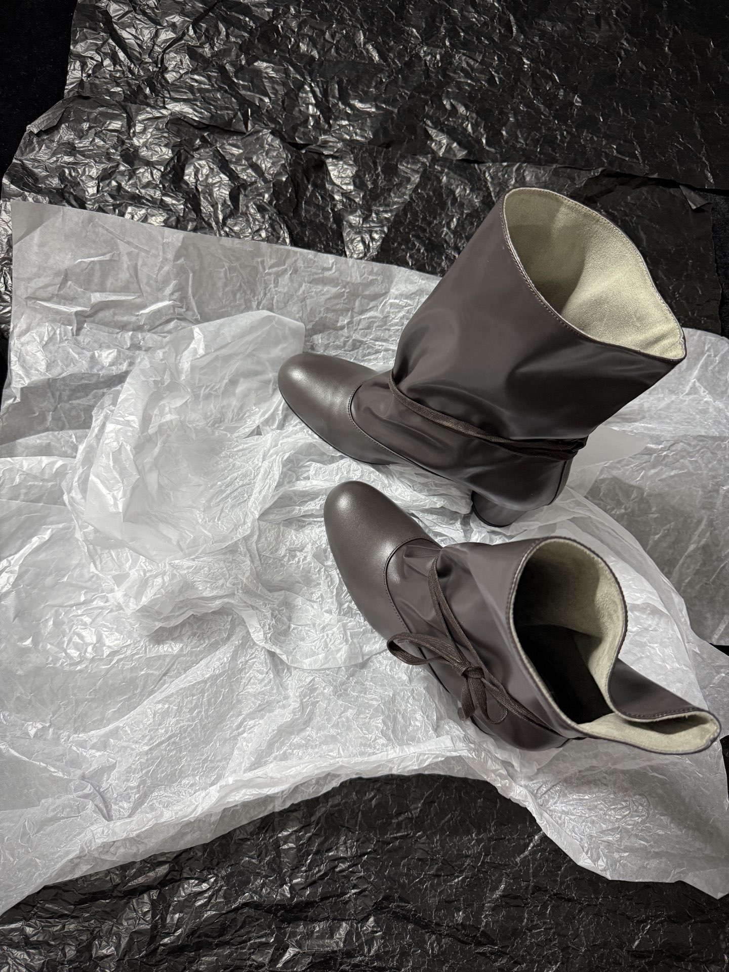 SOLESOPHY Soft Leather Mid-Calf Boots