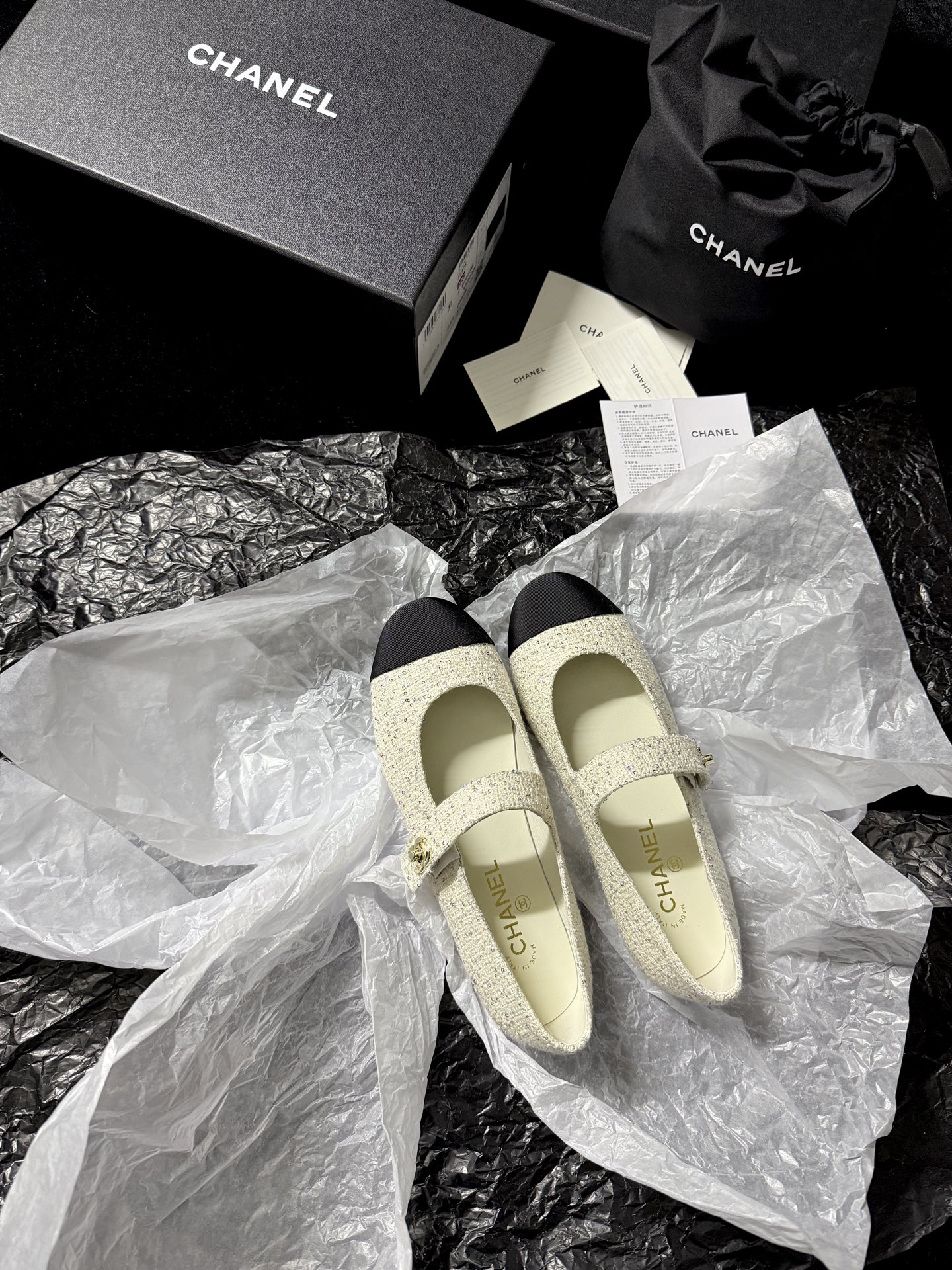 Chanel Tweed Mary Jane Shoes