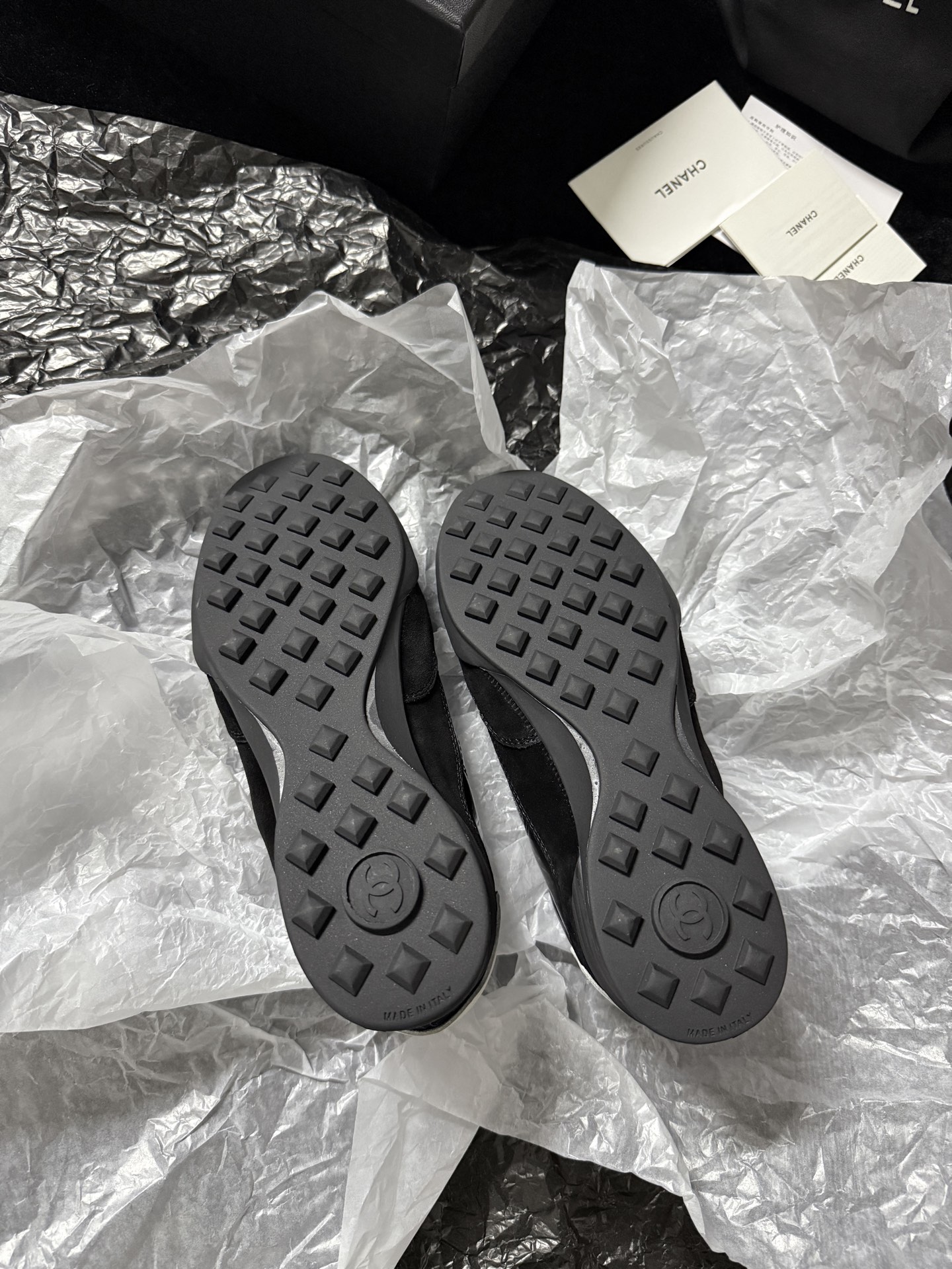 Chanel Silver Wing Sneakers