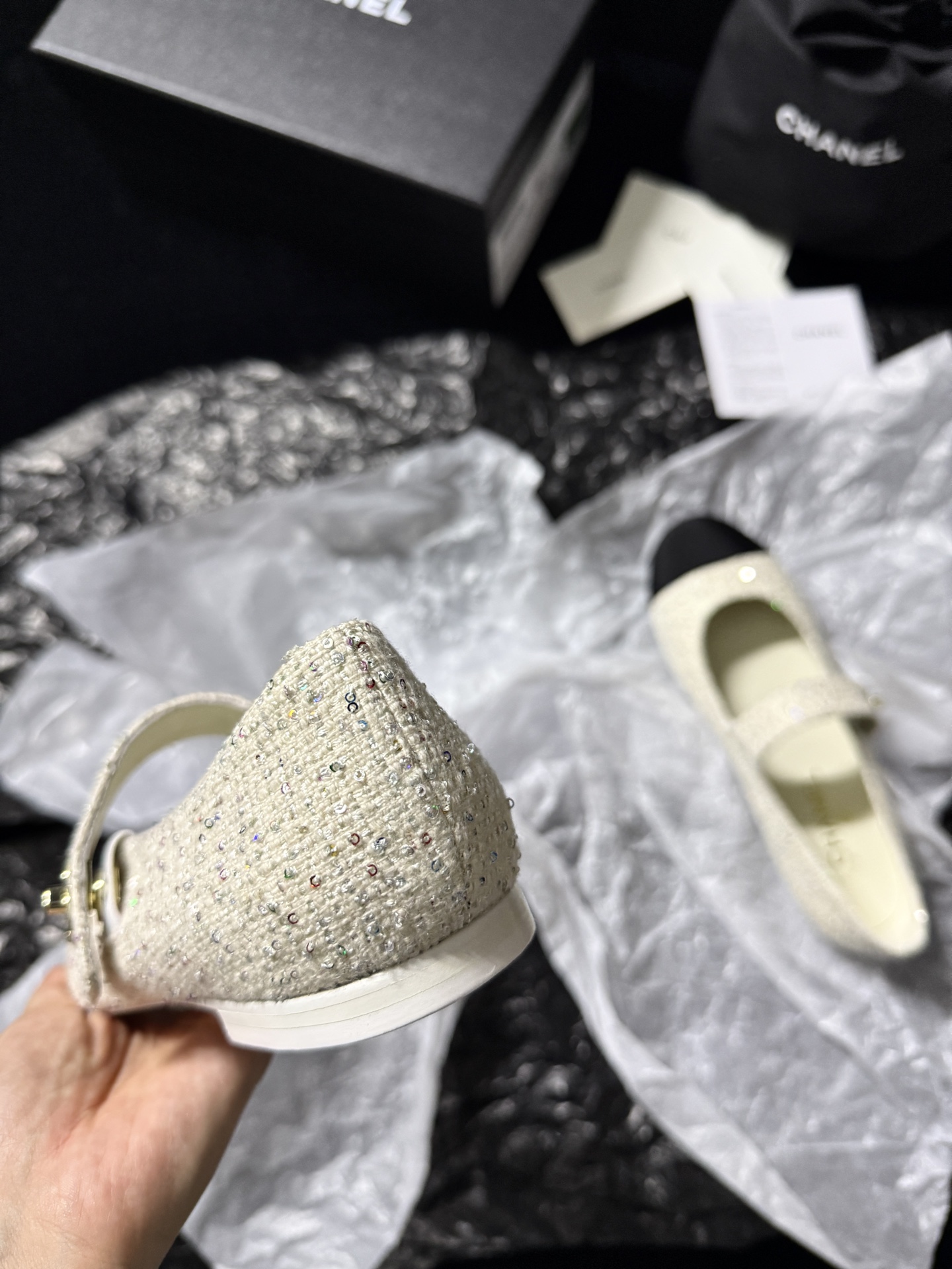 Chanel Tweed Mary Jane Shoes