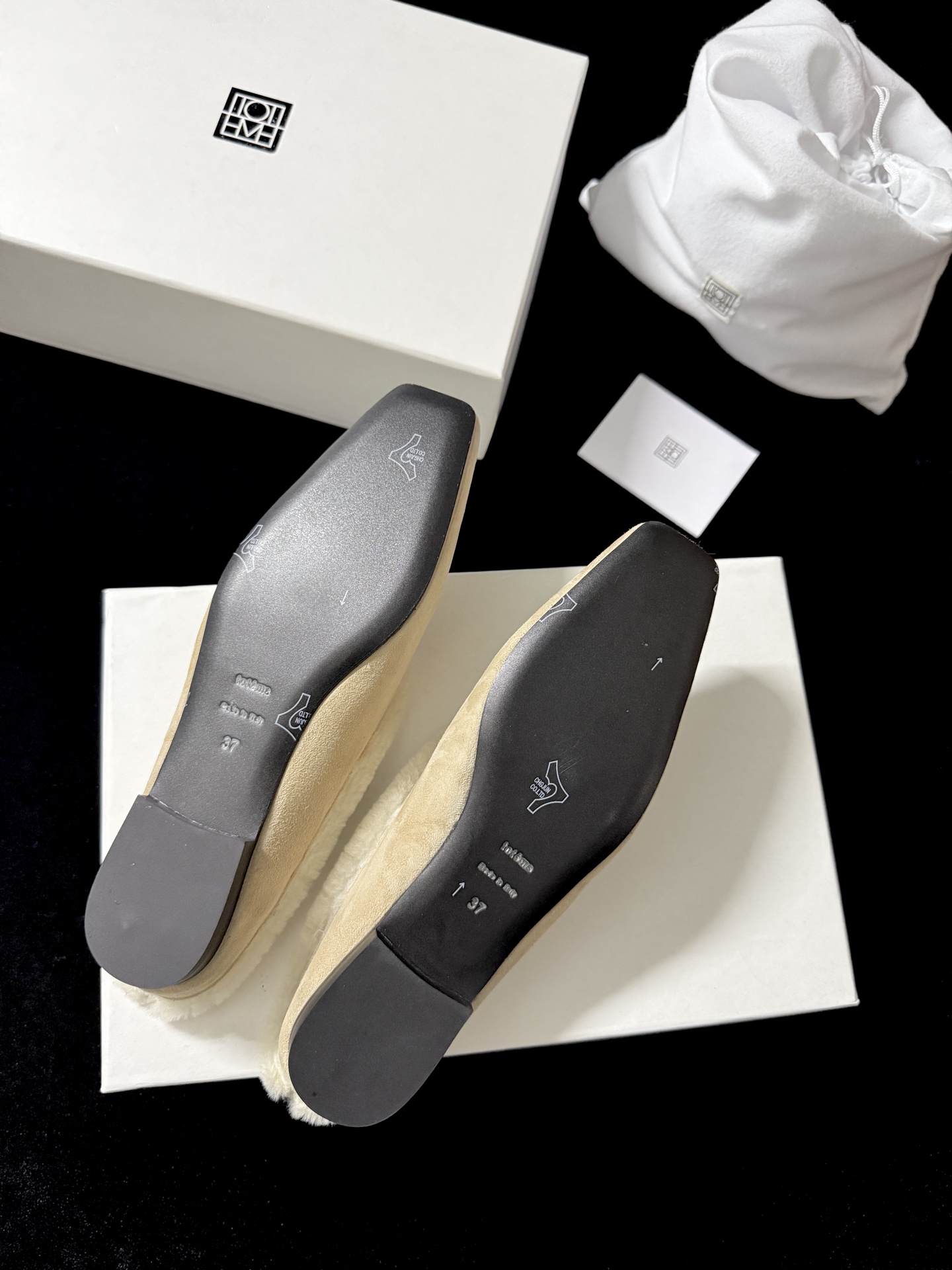 TOTEME Faux Fur Square-Toe Slides