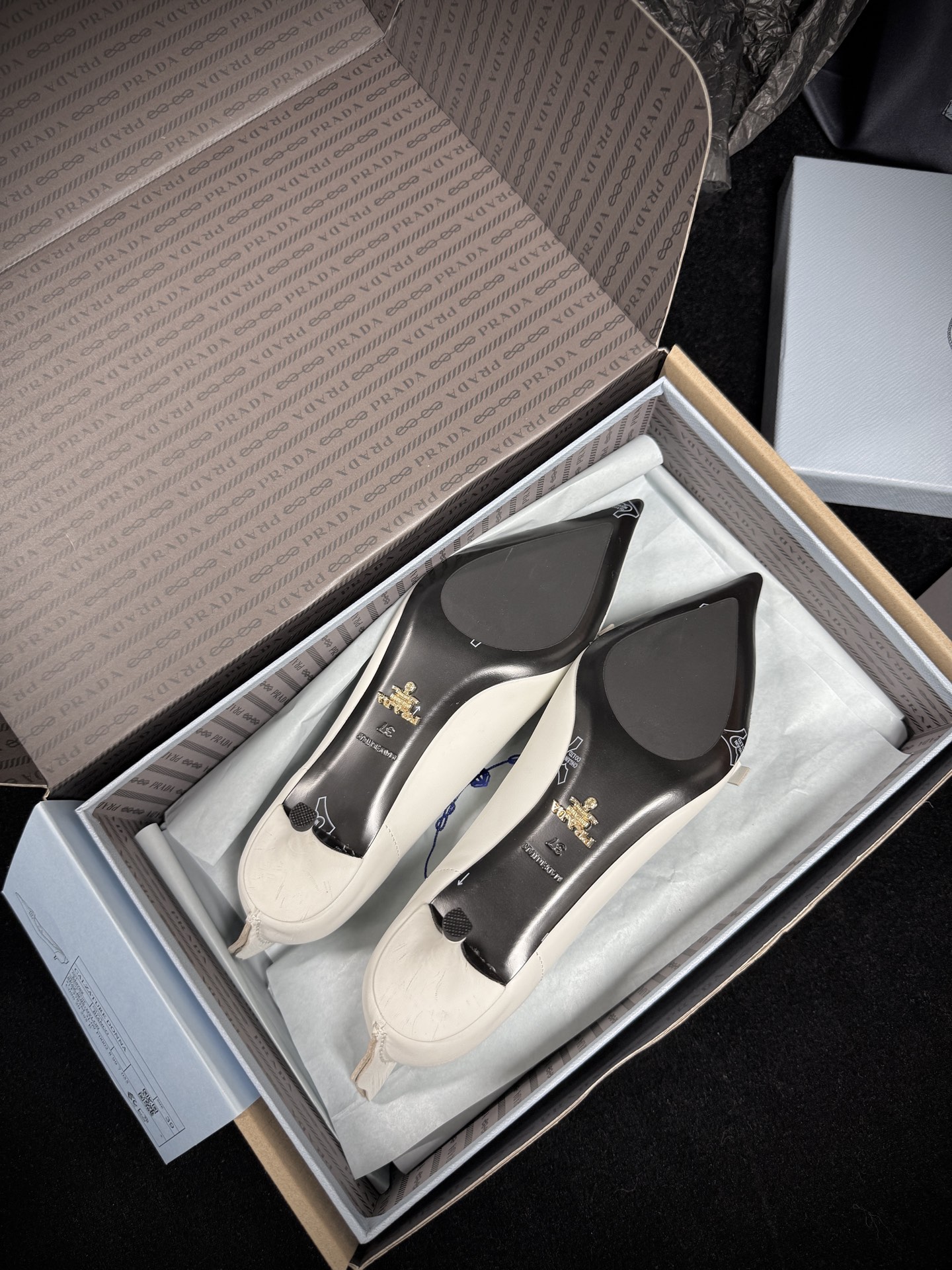 Prada Pointed-Toe Bow Flats