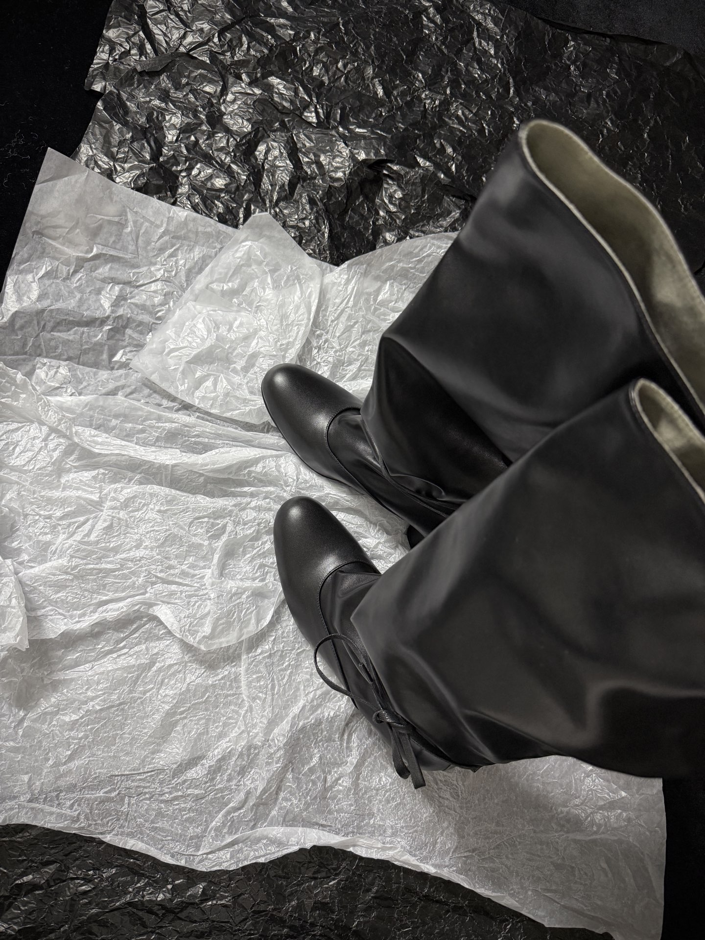 SOLESOPHY Soft Leather Mid-Calf Boots