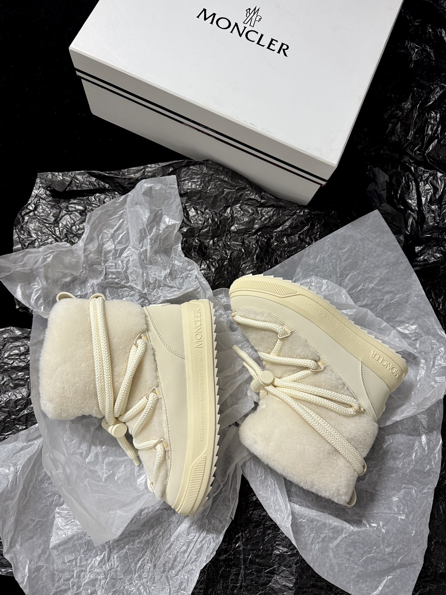 Moncler Fur-Trimmed Boots