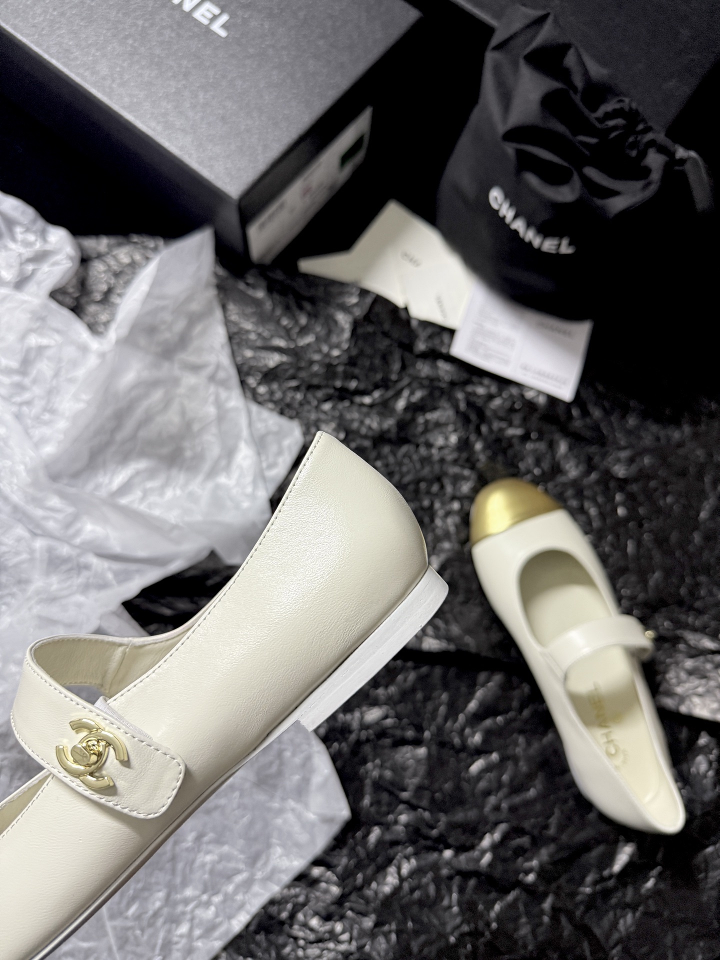 Chanel Metal-Toe Mary Jane Shoes