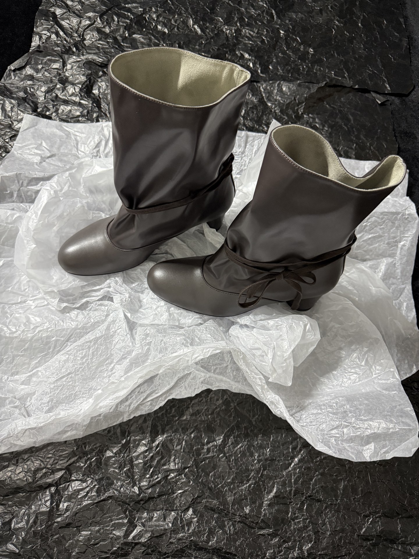 SOLESOPHY Soft Leather Mid-Calf Boots